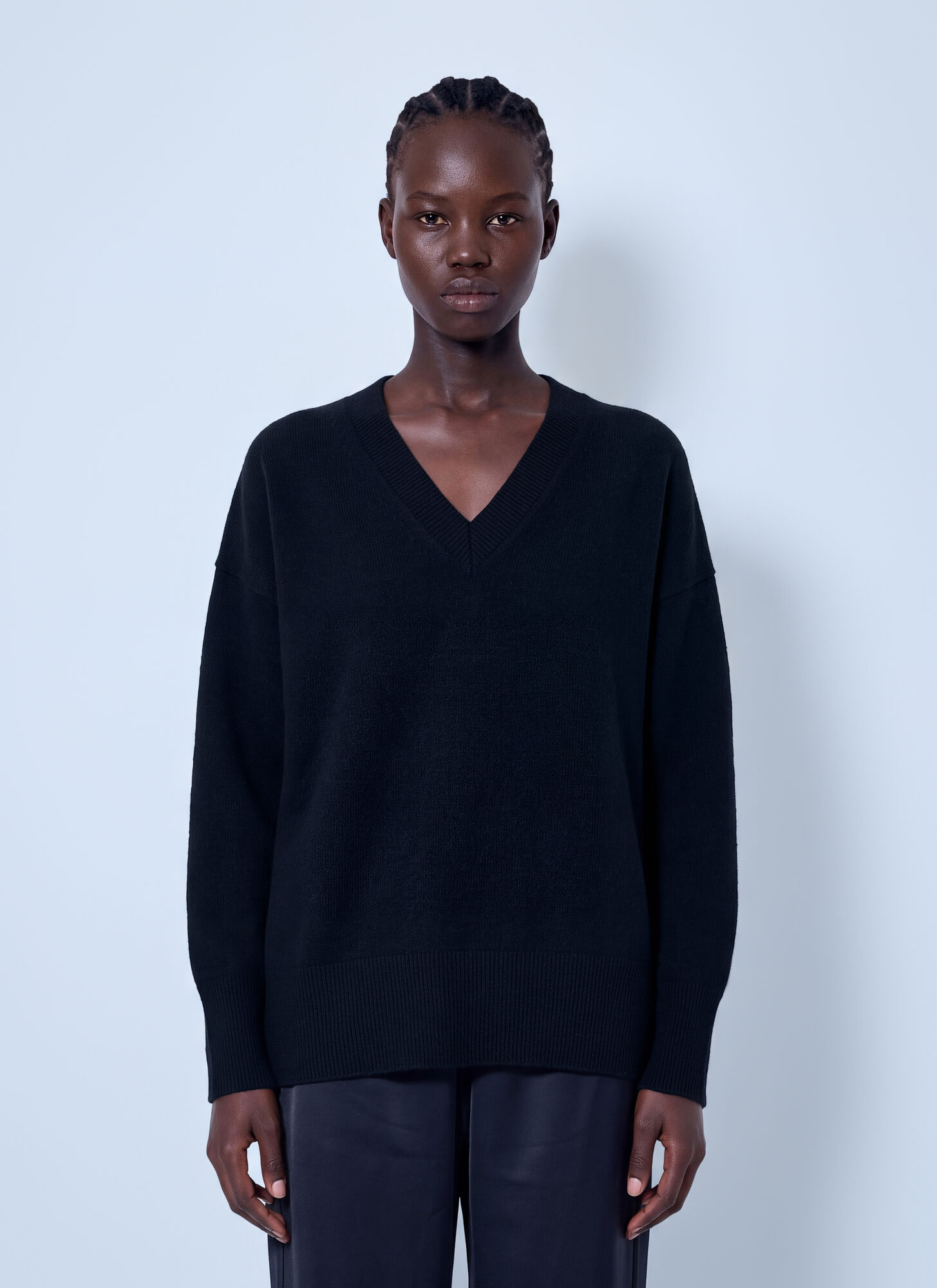 Róhe Women's Black Classic V-Neck Jumper - Woman Knitwear Fr - 34
