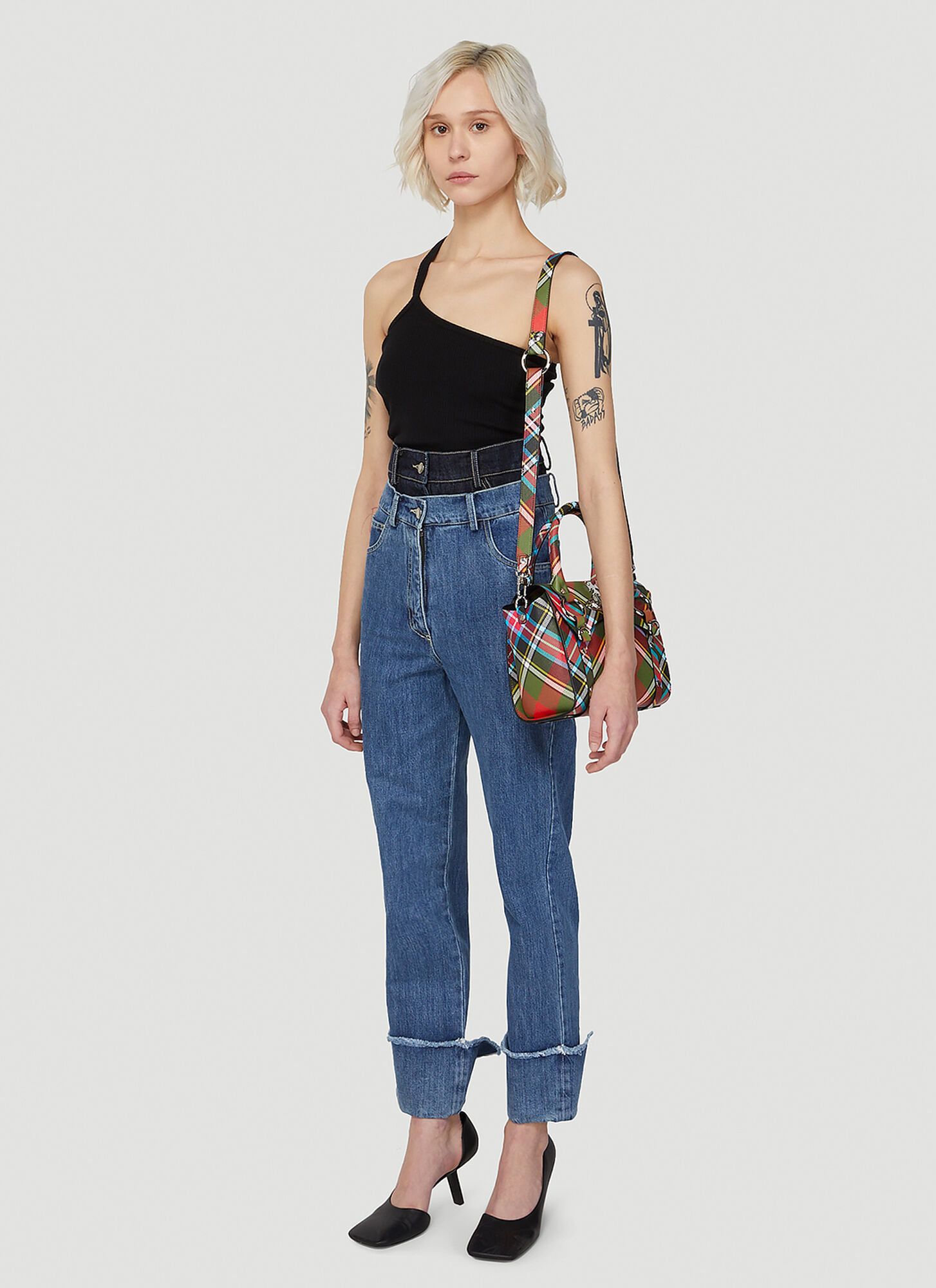  Rokh Rokh Contrast Waistline Jeans  - Frau Jeans Blue Fr - 40 