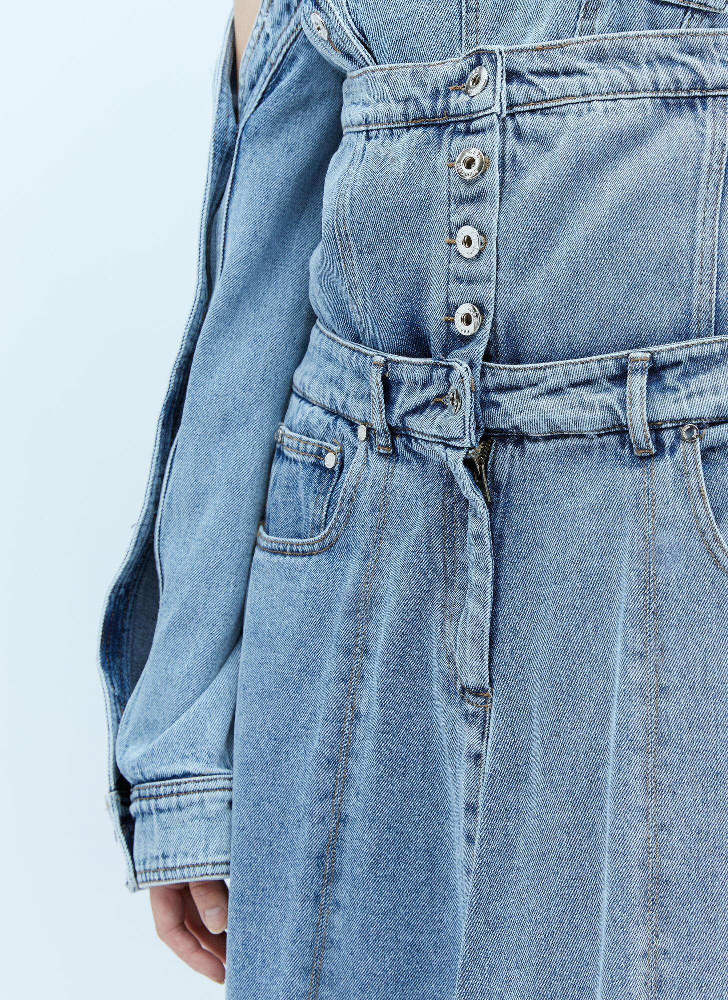  Rokh Rokh Extended Waistband Denim Skirt - Frau Röcke Blue Eu - 38 