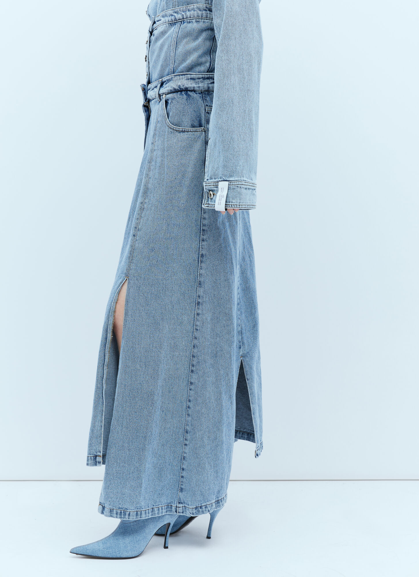  Rokh Rokh Extended Waistband Denim Skirt - Frau Röcke Blue Eu - 38 