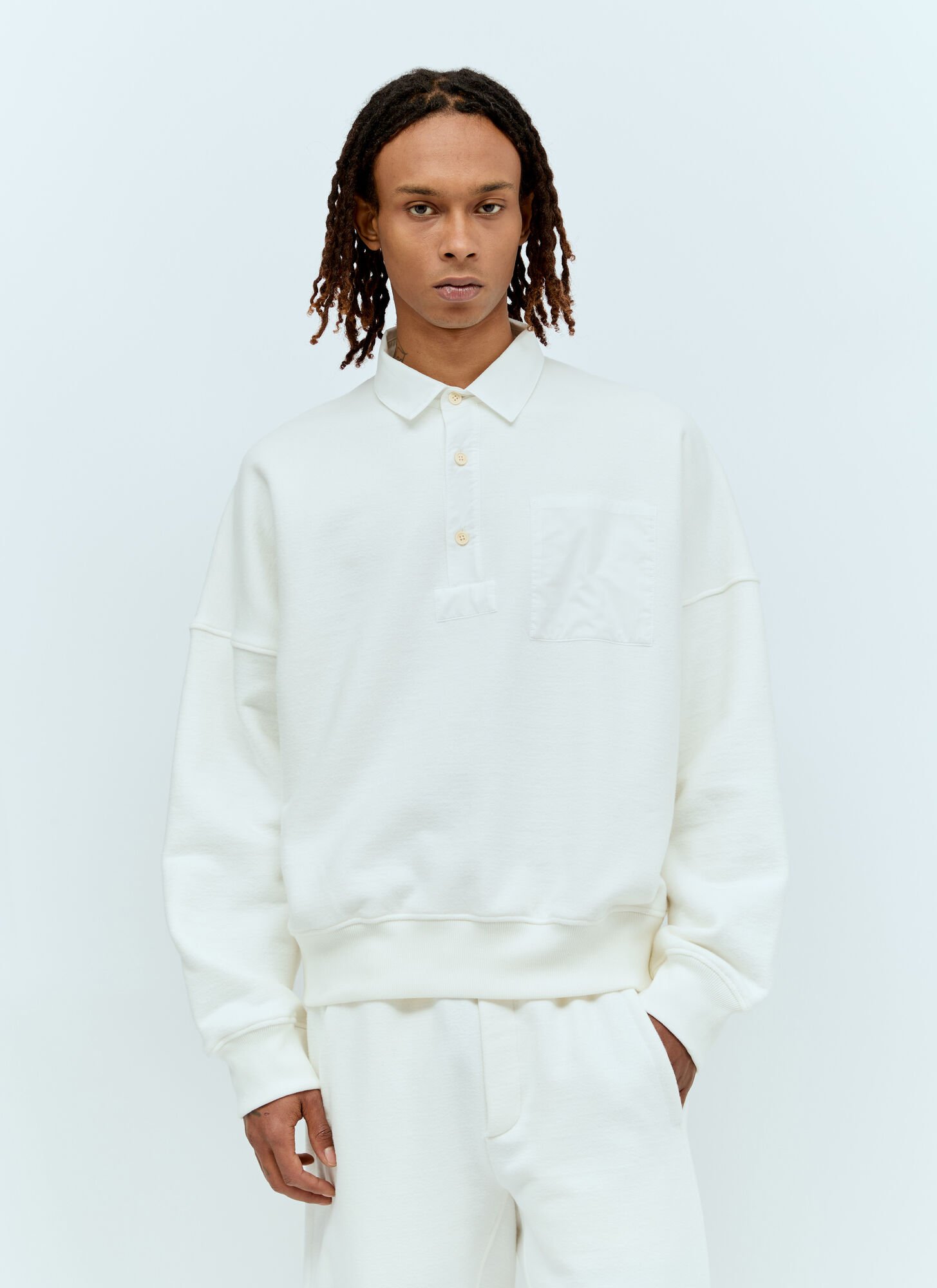 Shop The Row Dende Polo Sweatshirt In White