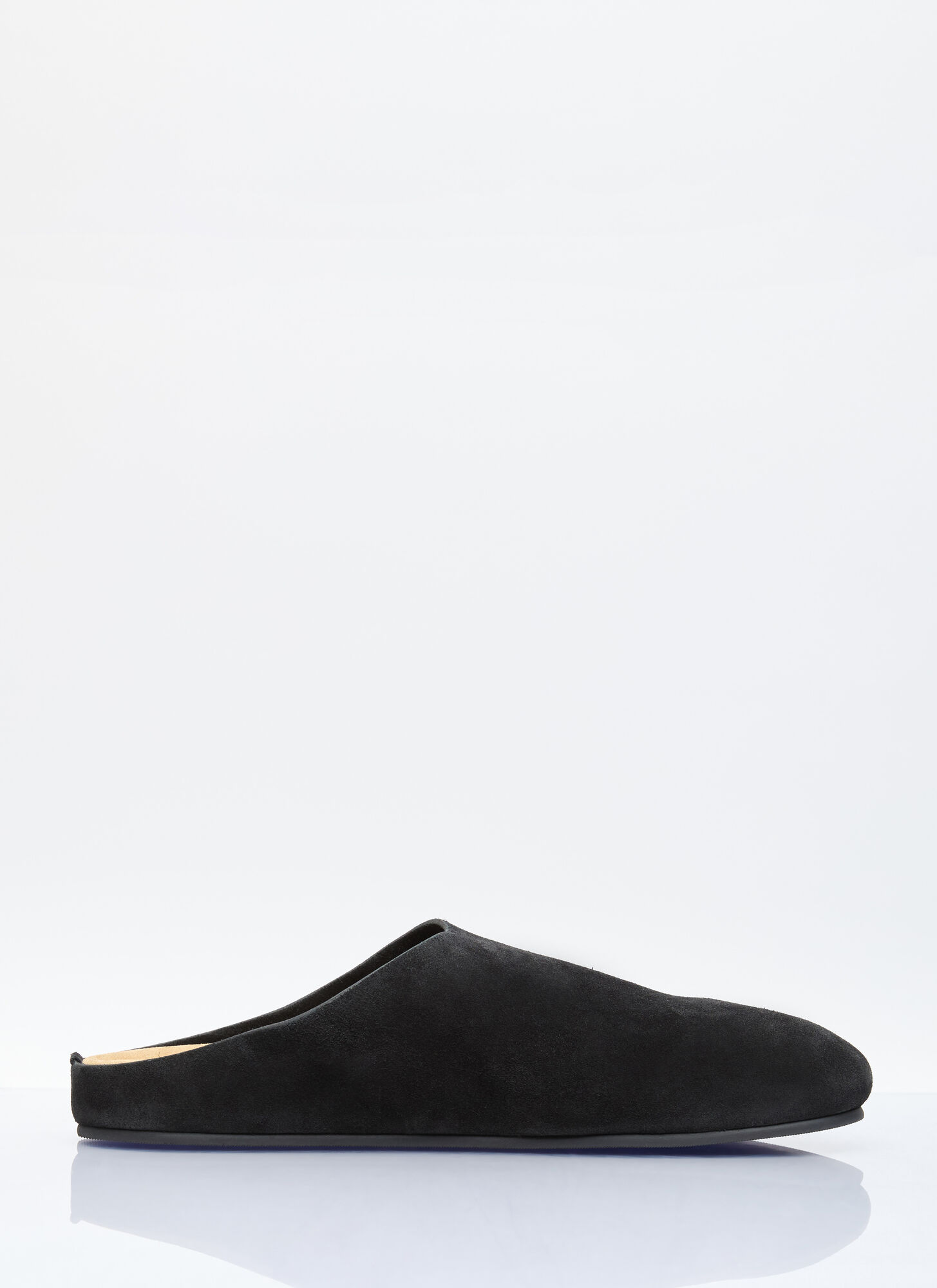 The Row Black Hugo Slip On Slides In Black
