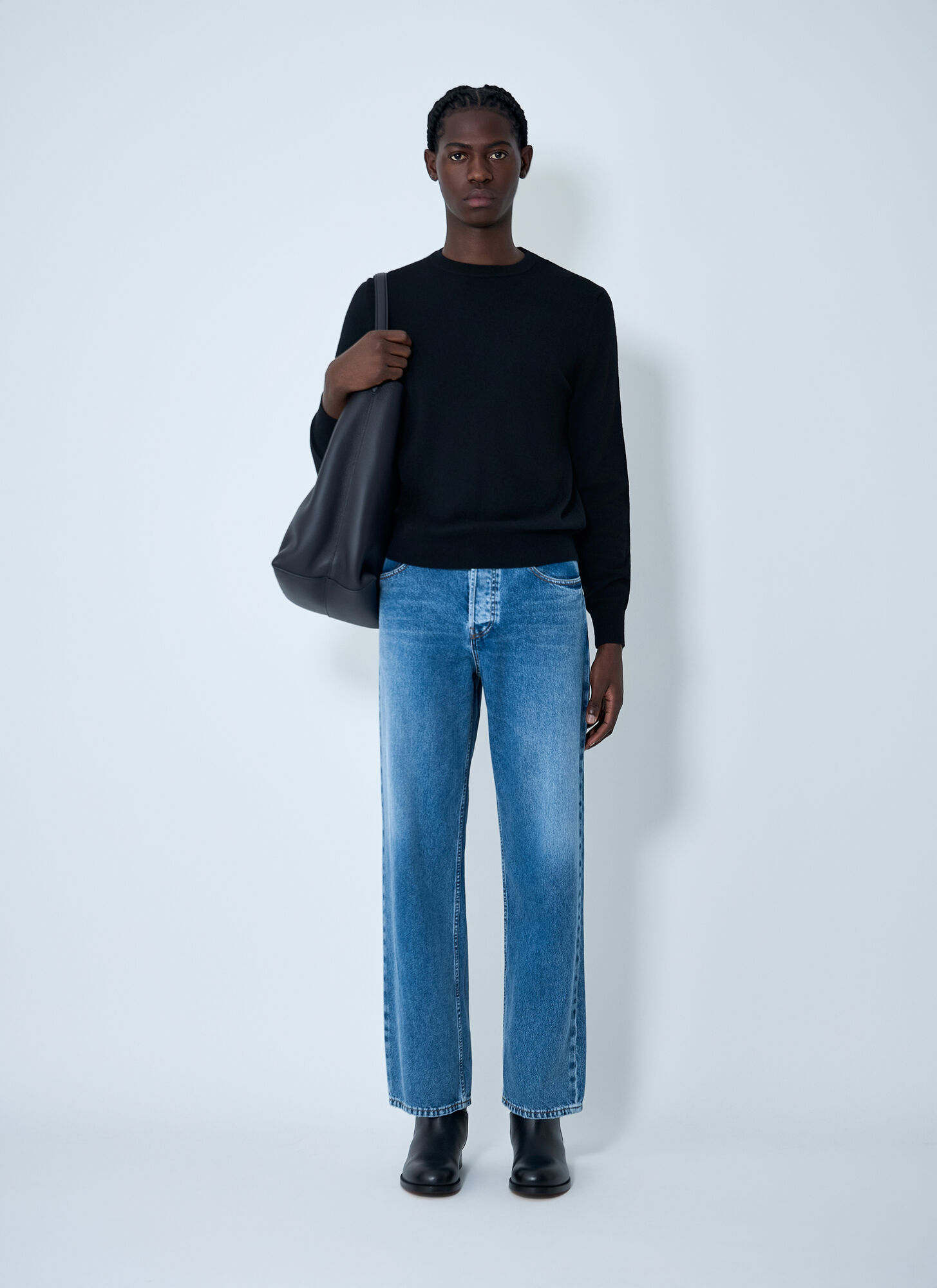  The Row The Row Benji Sweater - Mann Strick Black L 