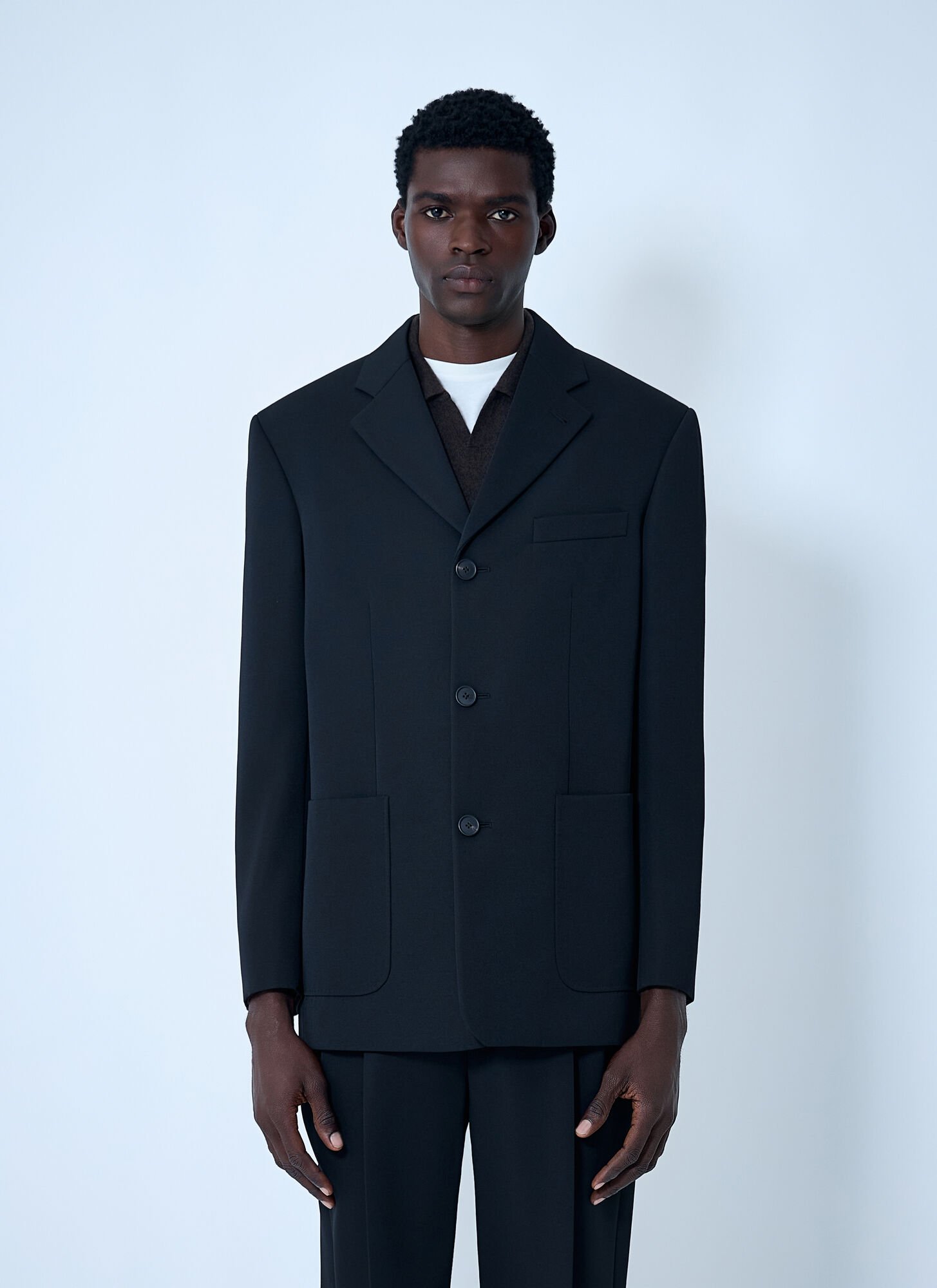 The Row Caelum Wool Blazer In Blue