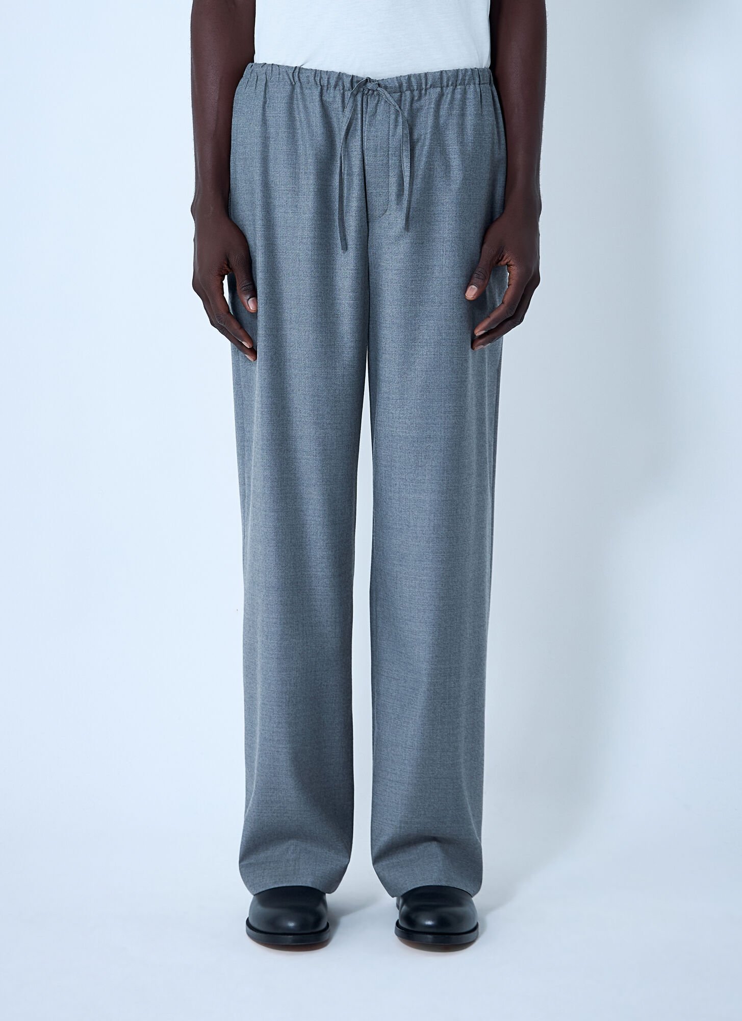 The Row Xon Wool Pants In Gray