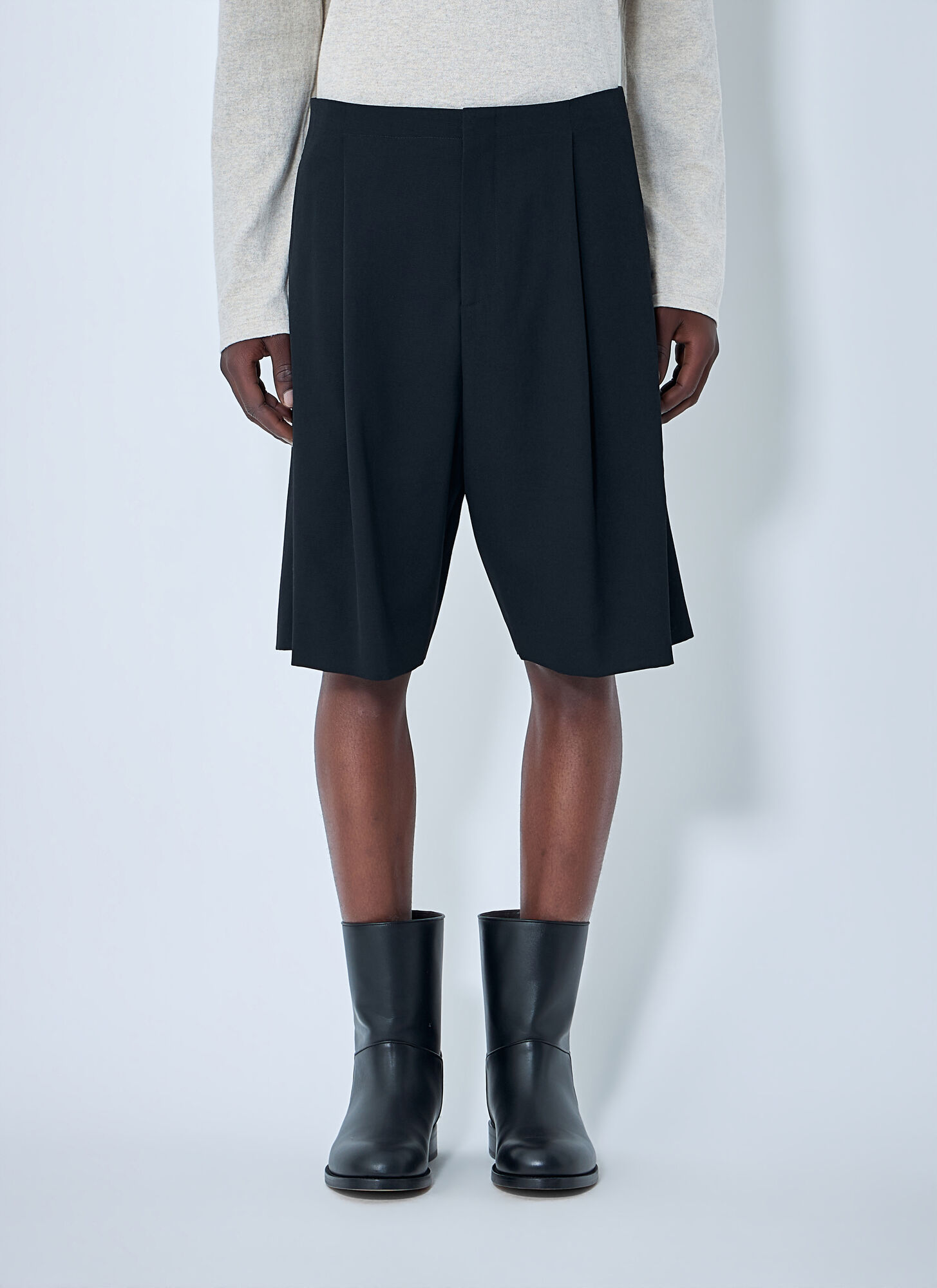 The Row Men's Black Sayed Wool Shorts - Man Shorts 32