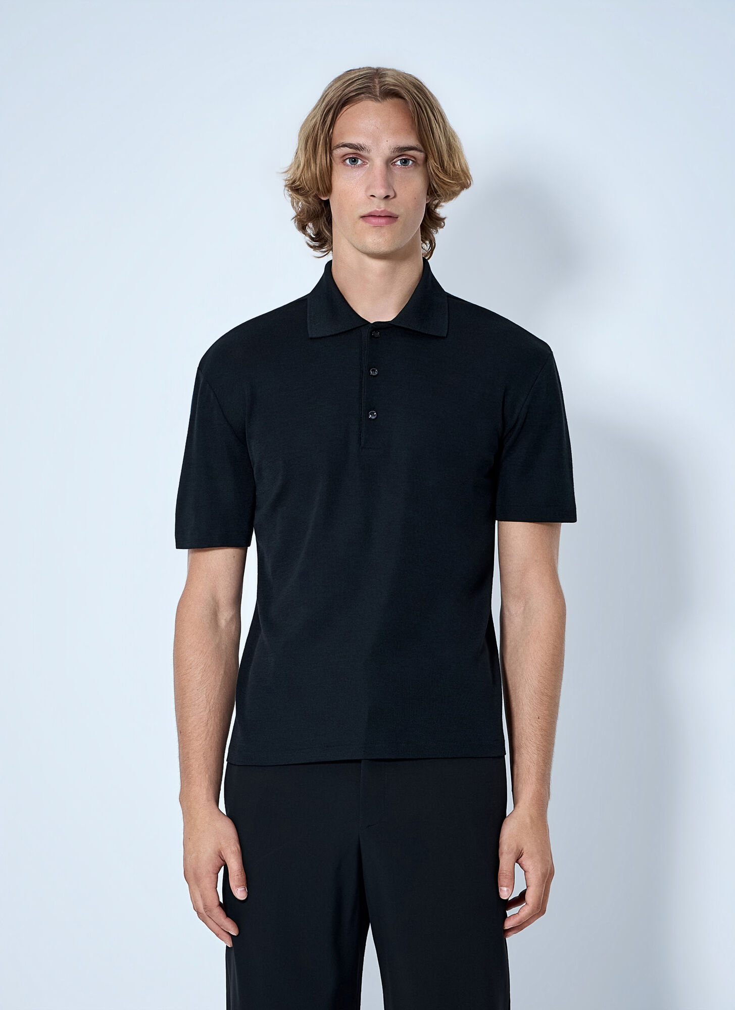 The Row Men's Black Mistral Polo Shirt - Man Polo Shirts M