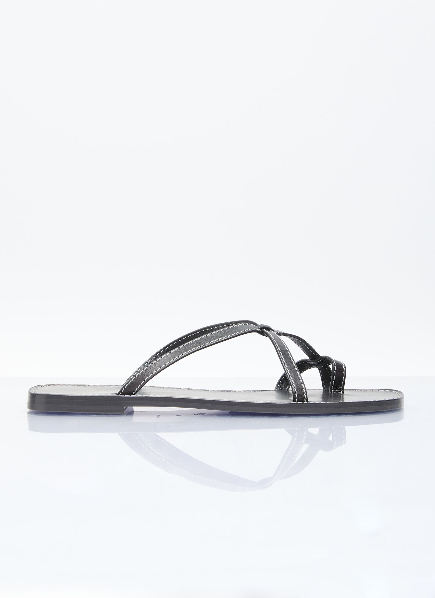 Shop The Row Link Leather Sandals In Black