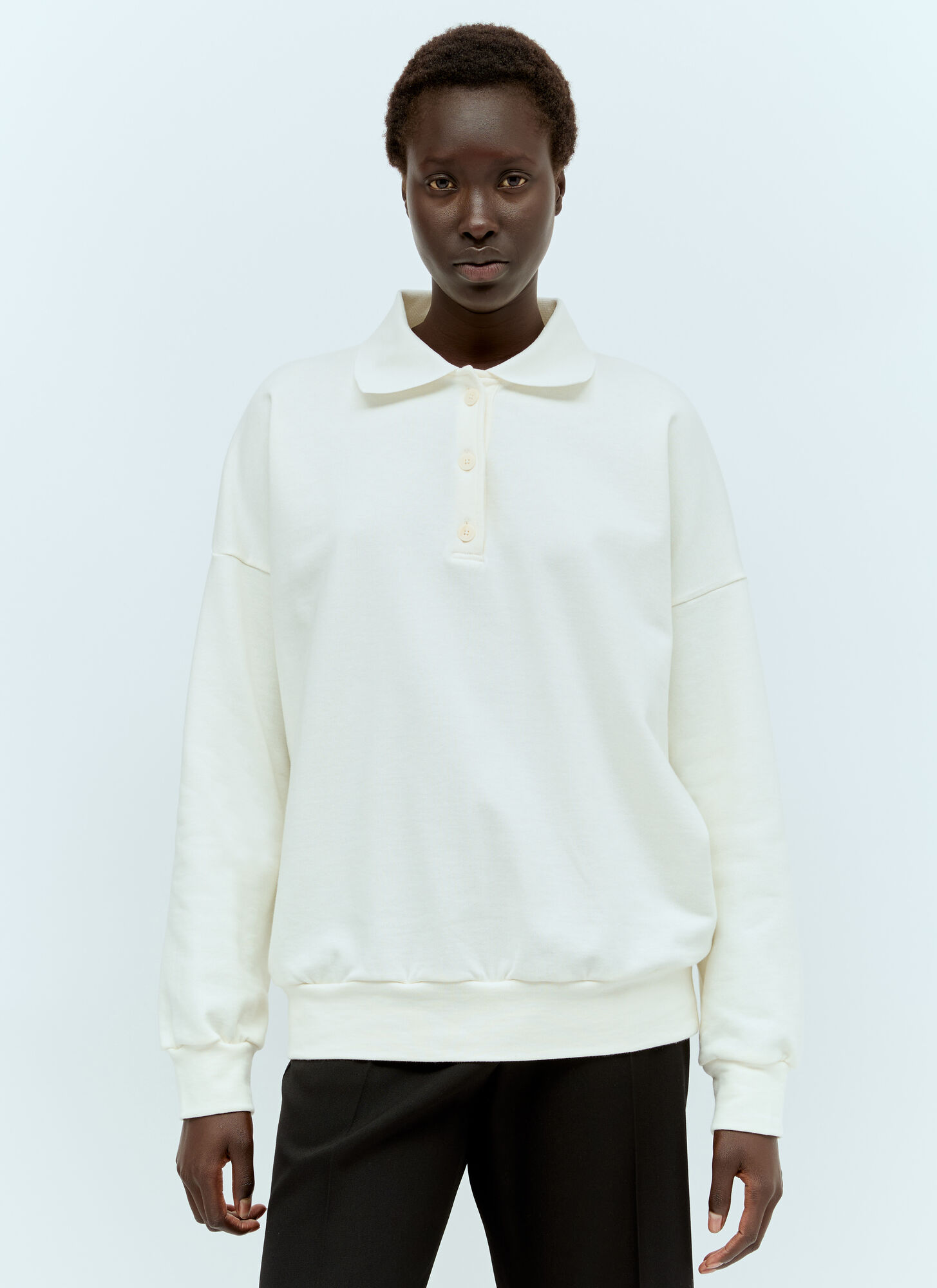 The Row Corzas Polo Sweatshirt In Cream
