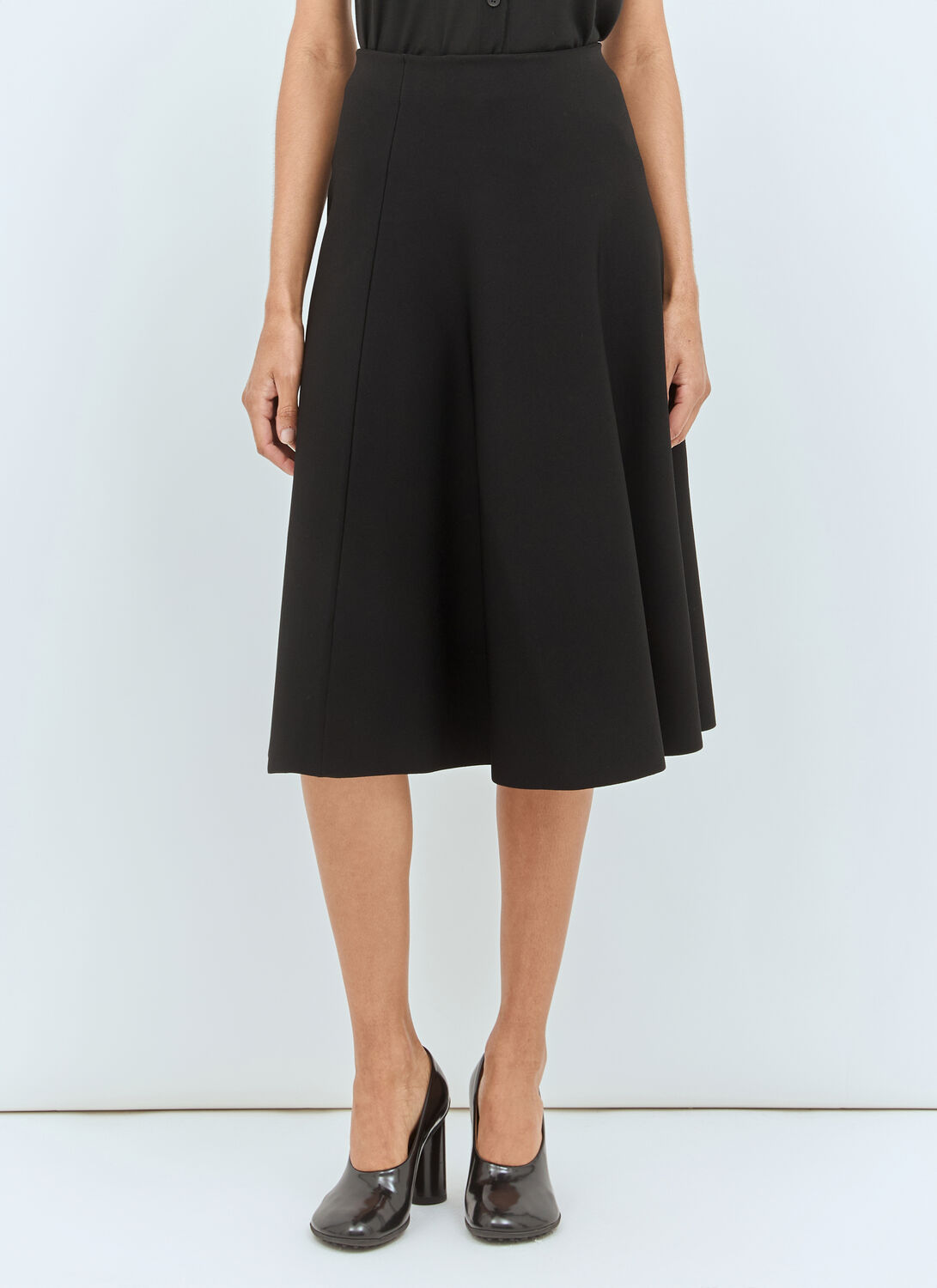 The Row Pleated Midi Skirt In Black