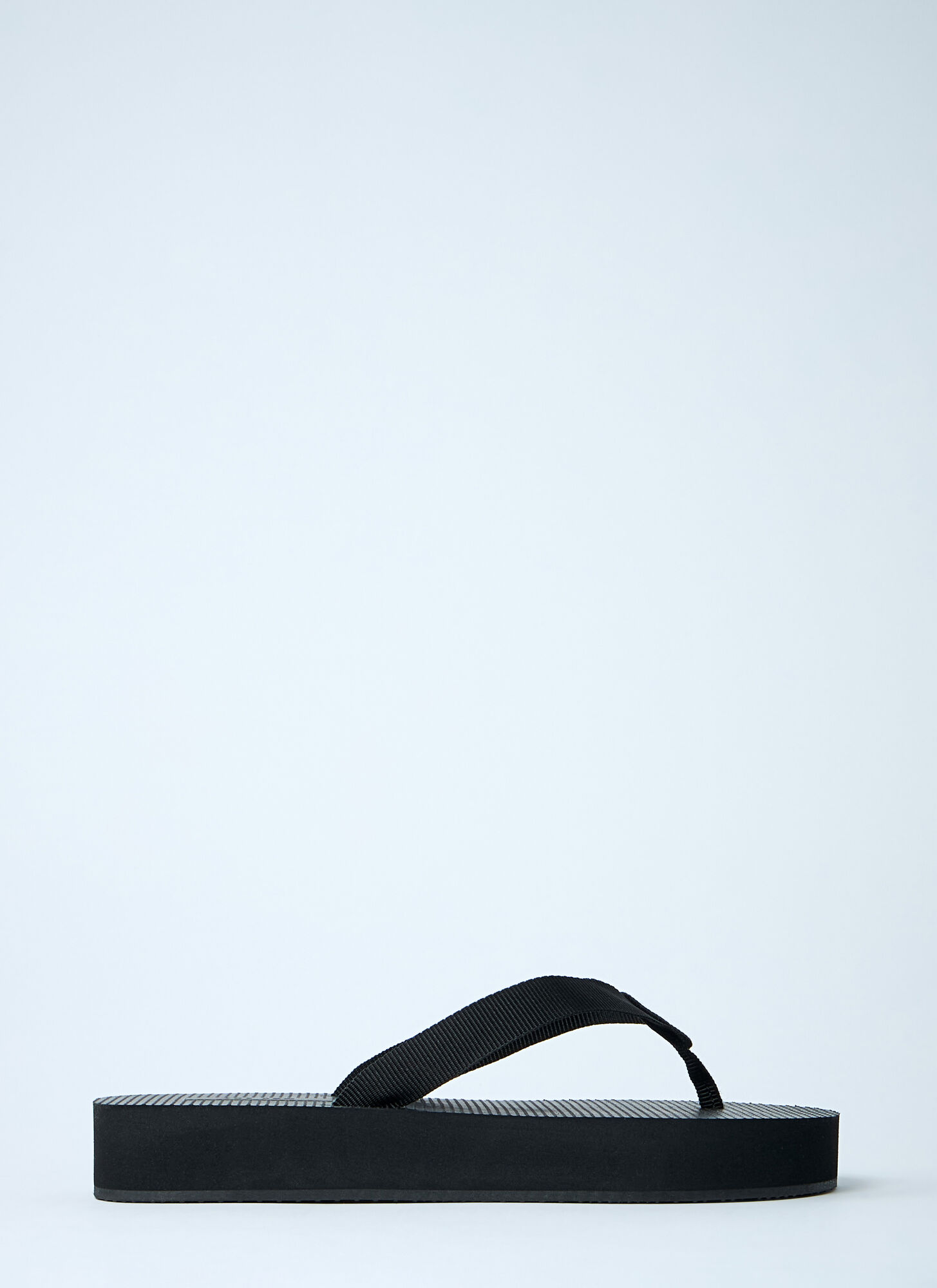 The Row Ginza Leather And Velvet Platform Flip Flops In Black
