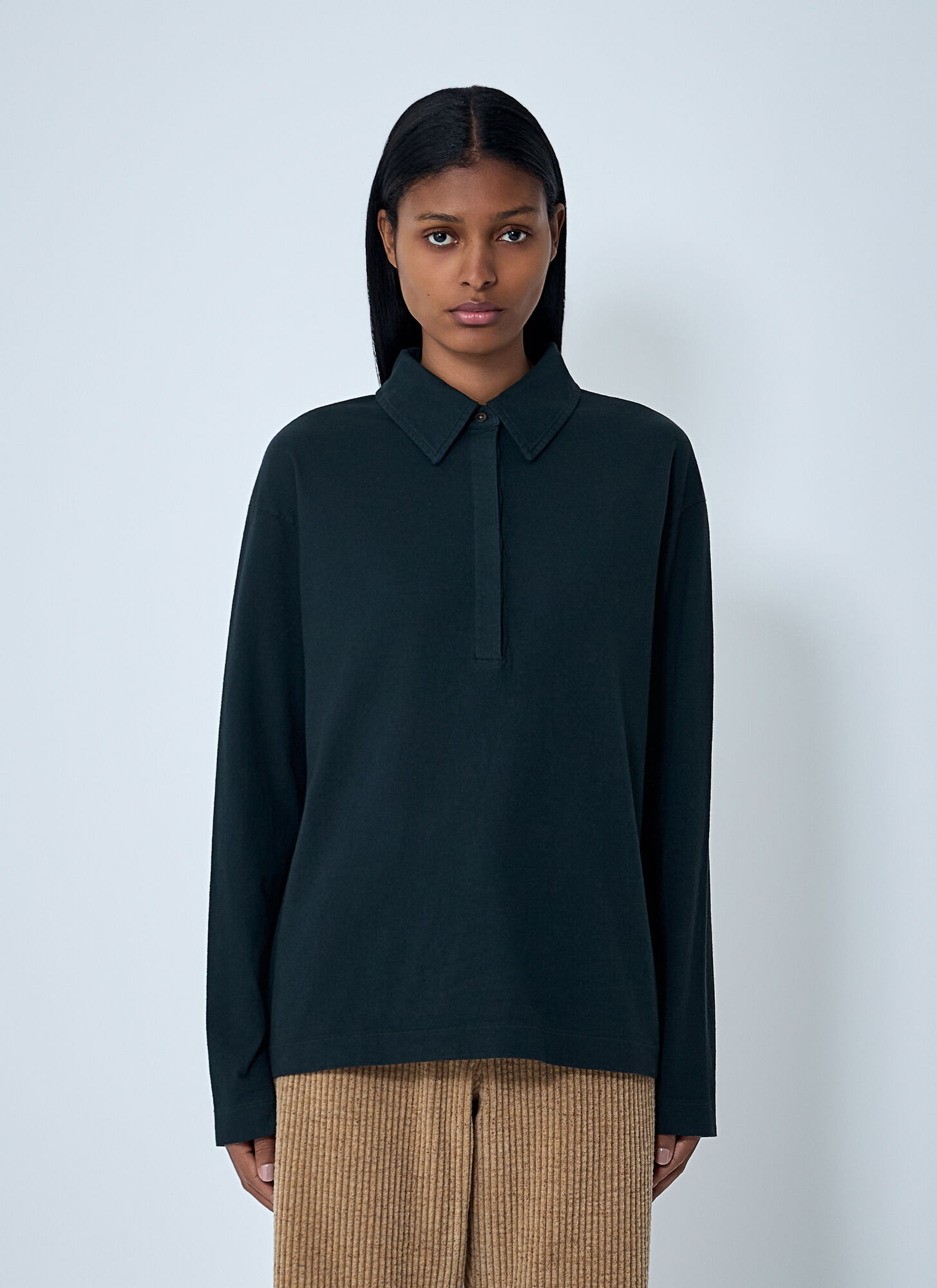 The Row Roddie Polo Top In Blue