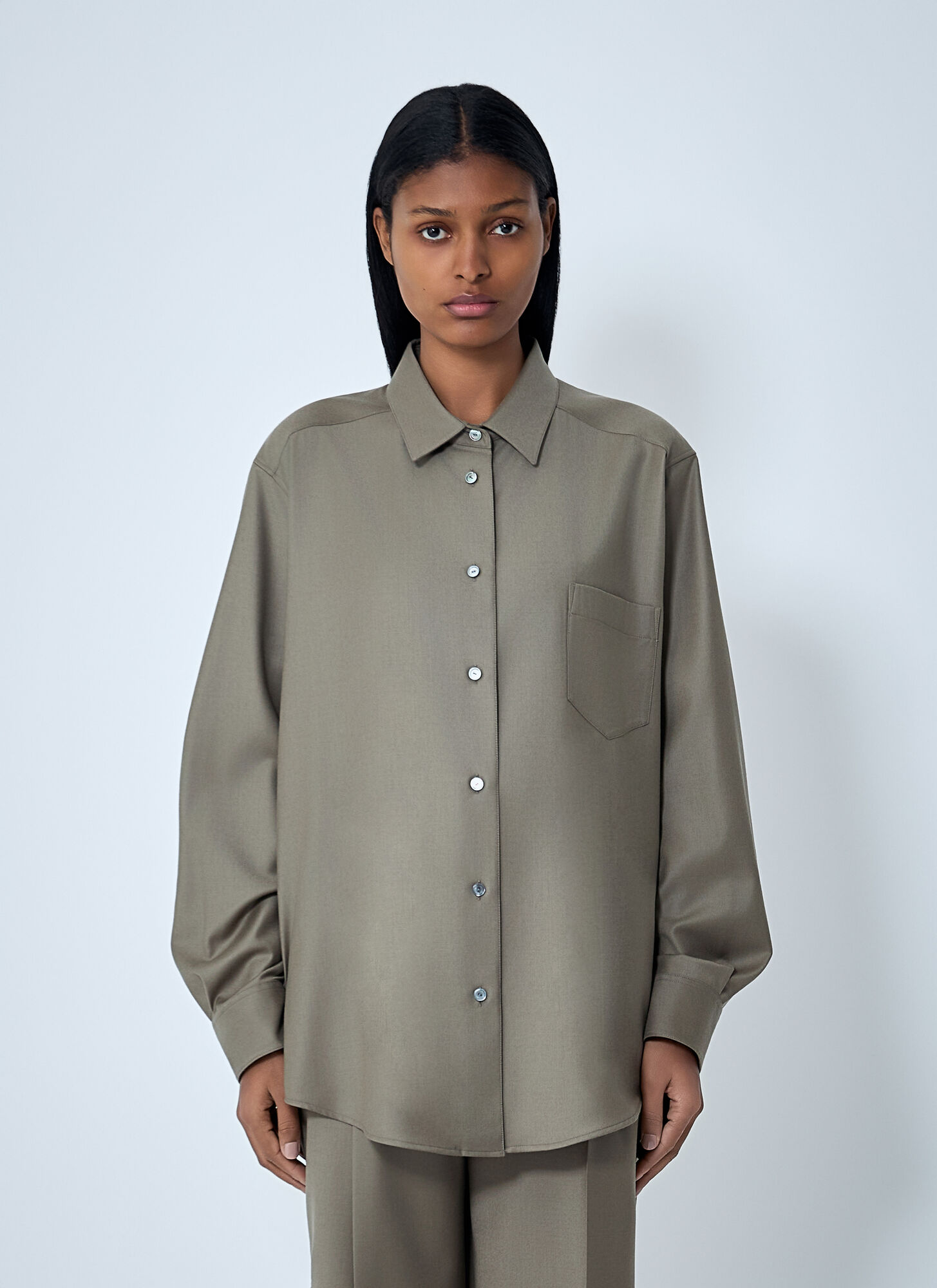 The Row Pino Shirt In Gray