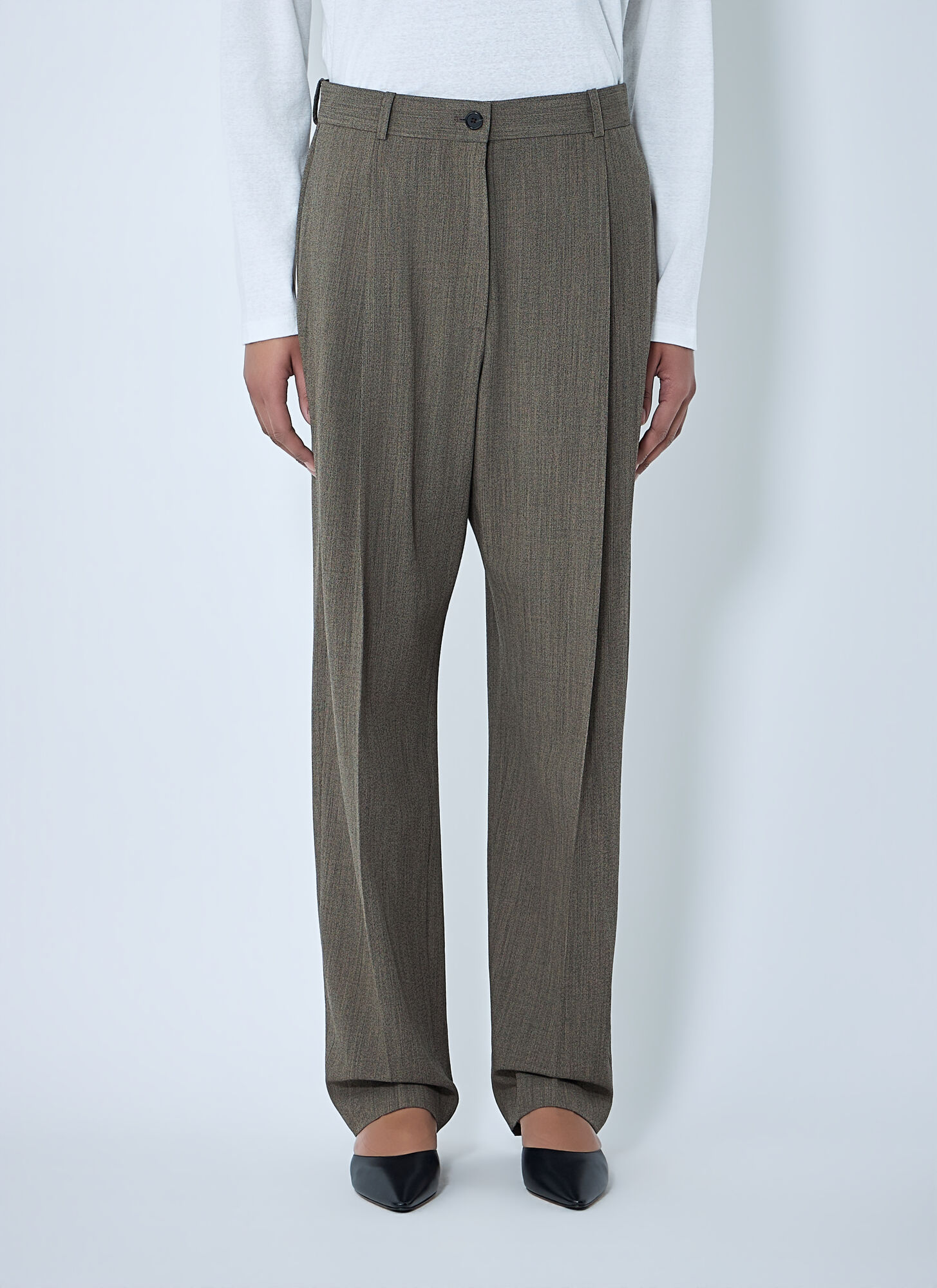 The Row Women's Grey Gianni Wool Straight Pants - Woman Pants Us - 06