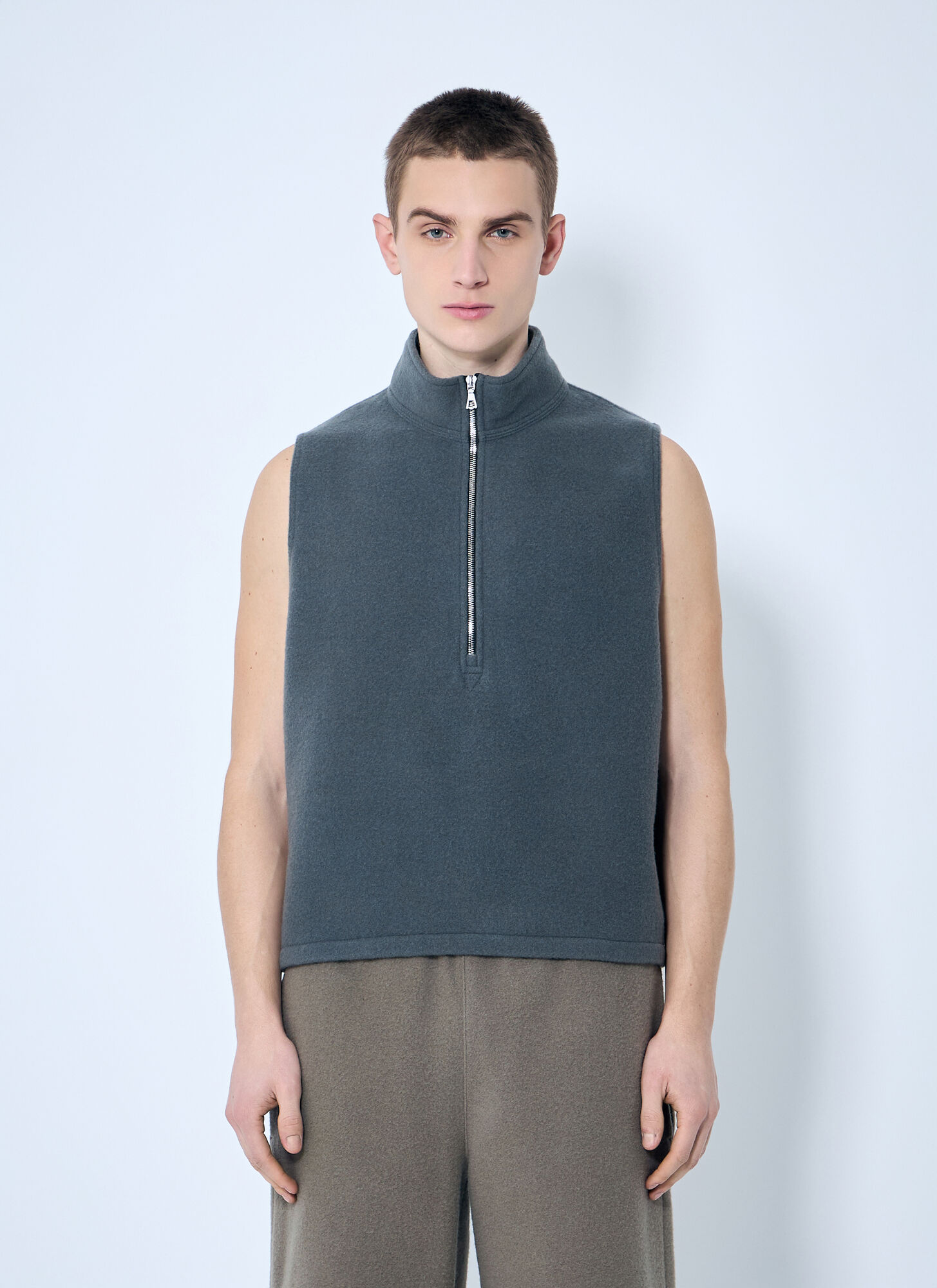 Rier Grey Fleece City Gilet - Mann Tops S