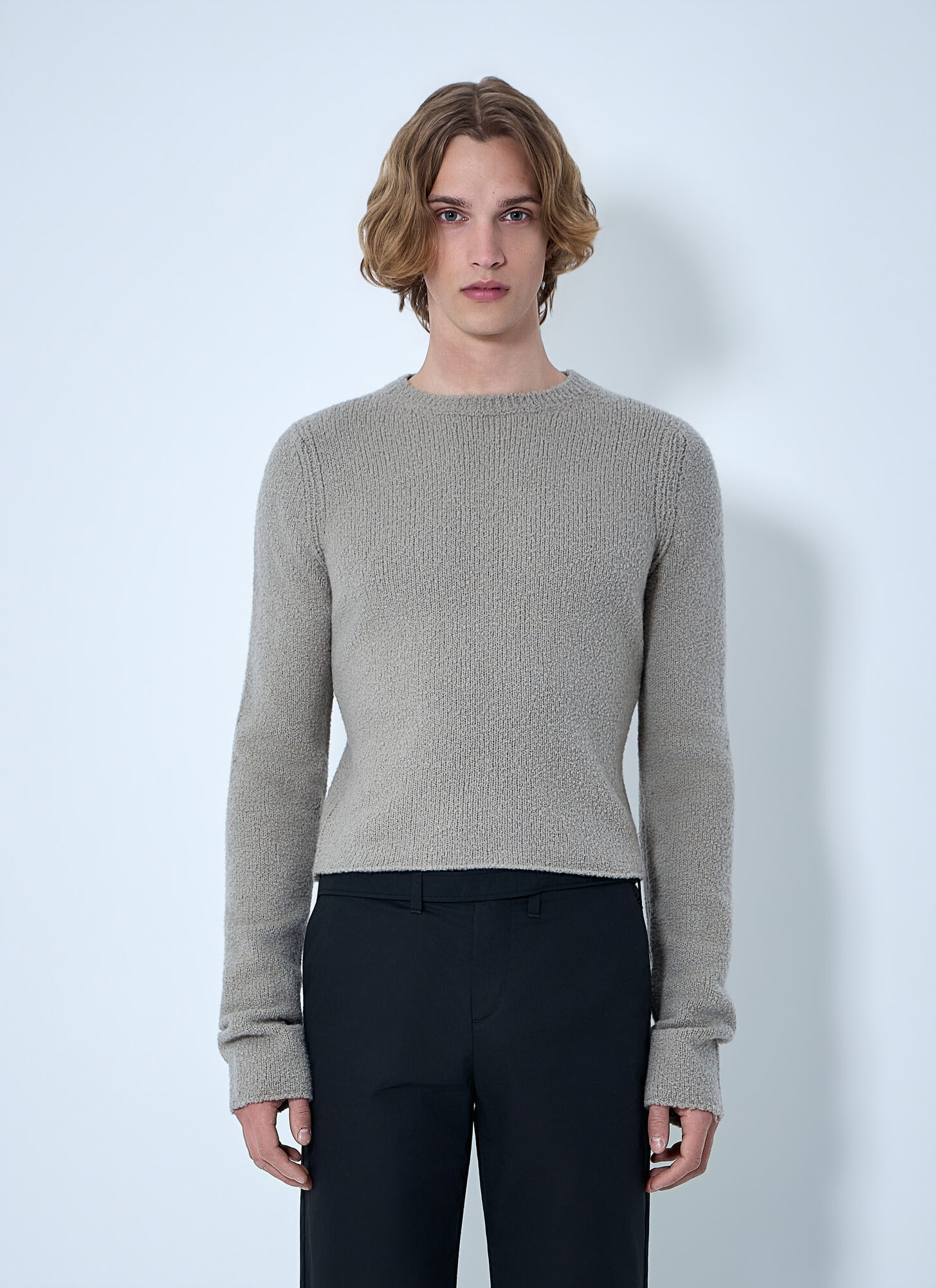 Rier Uomo Grigio Textured Knit Sweater - Man Knitwear S
