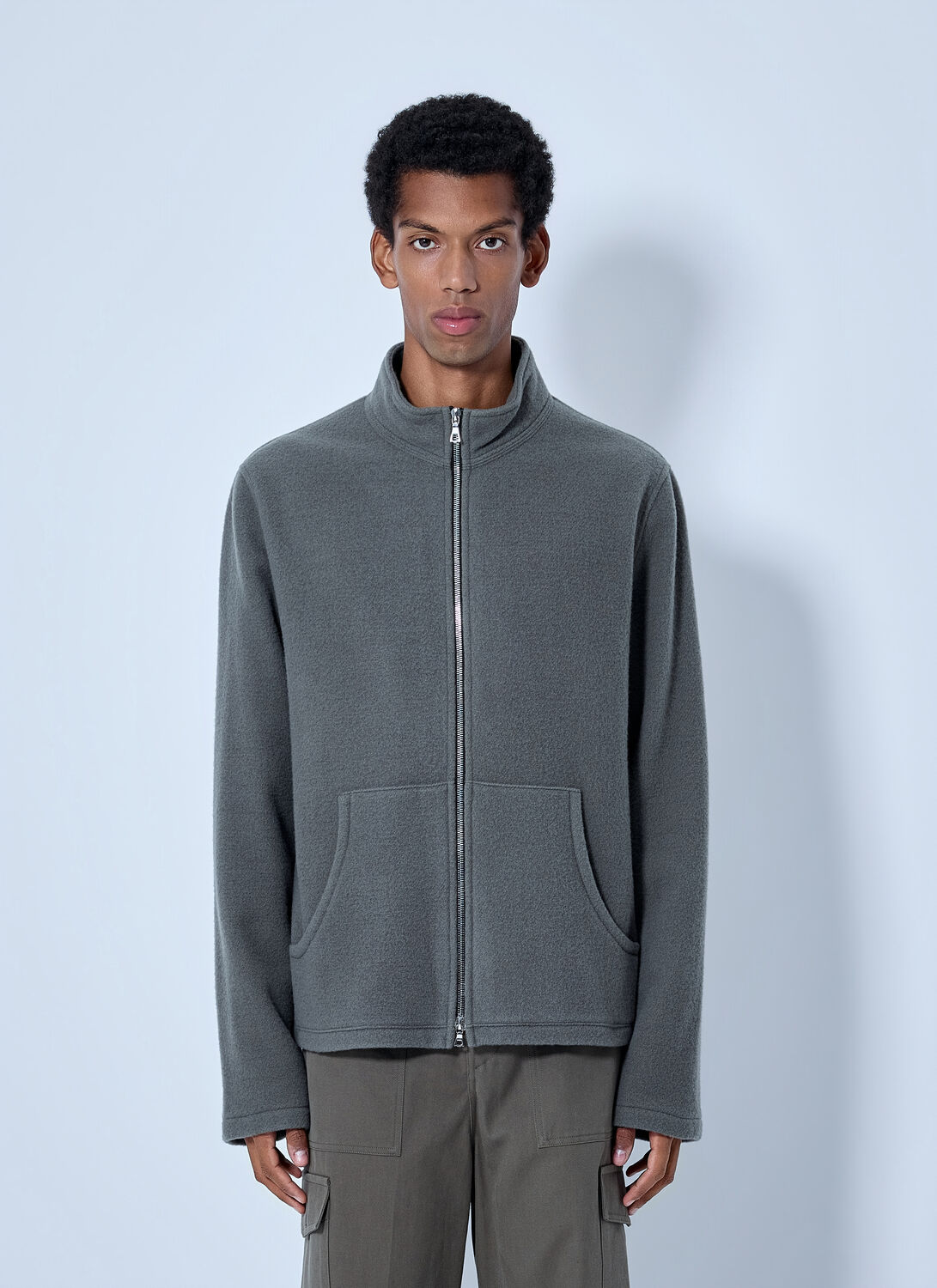 Rier Fleece Full Zip Sweatshirt In Grey