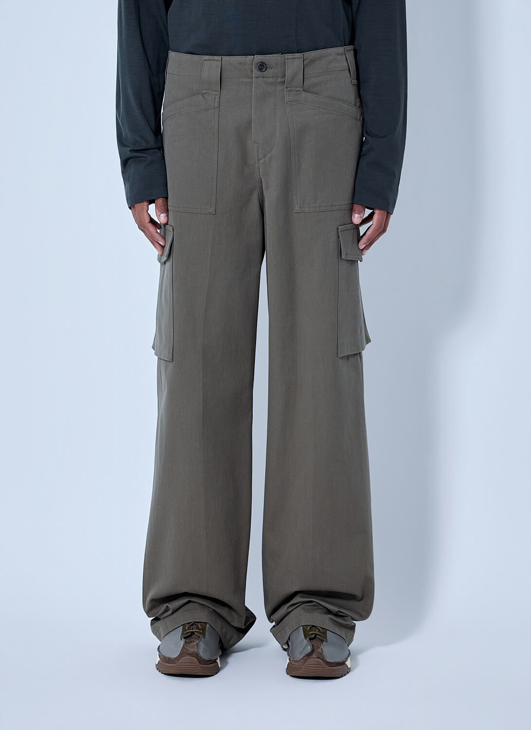Rier Cargo Utility Trousers In Grey