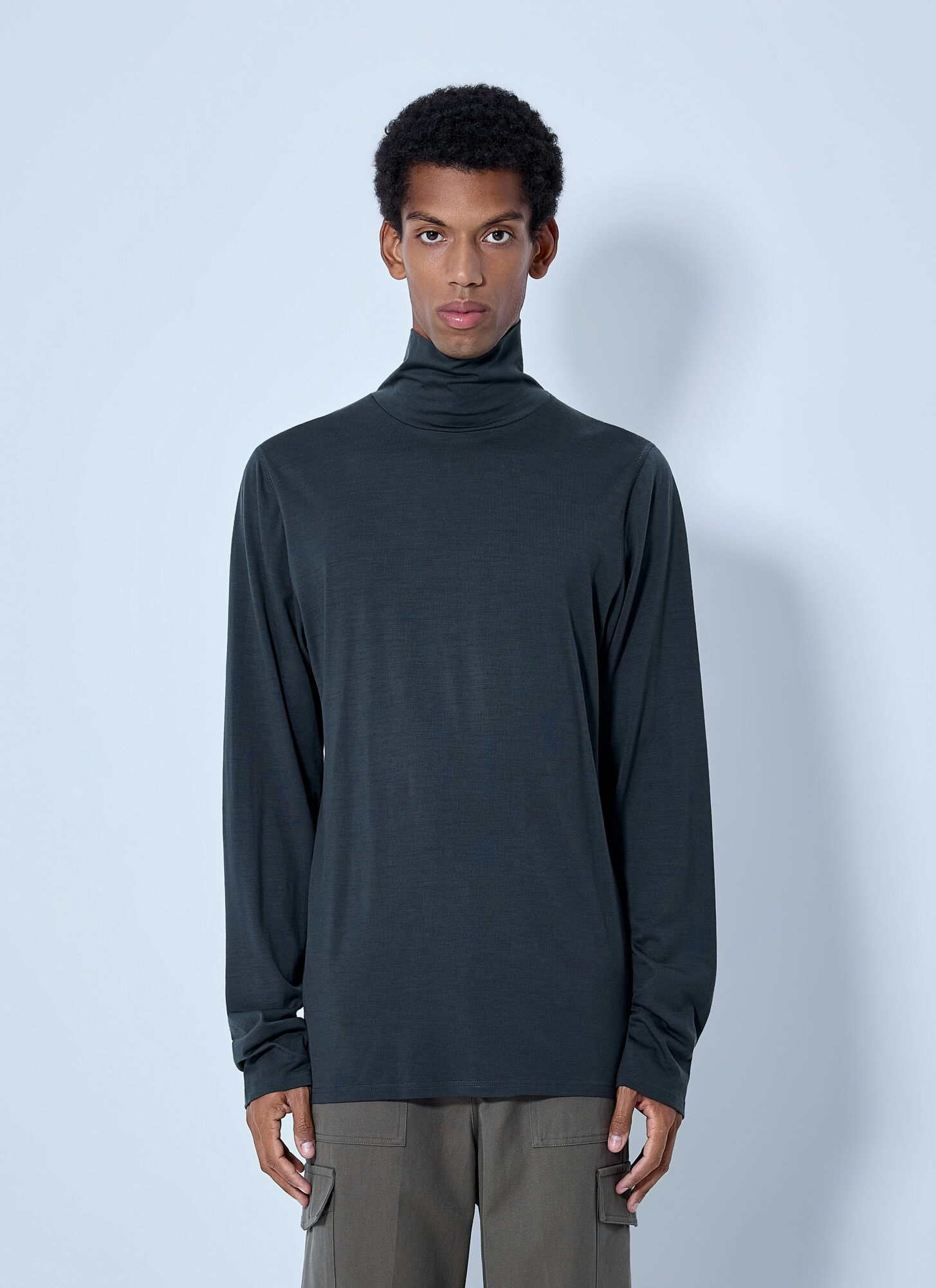 Rier Polar Jersey Turtleneck - Man Knitwear Grey S