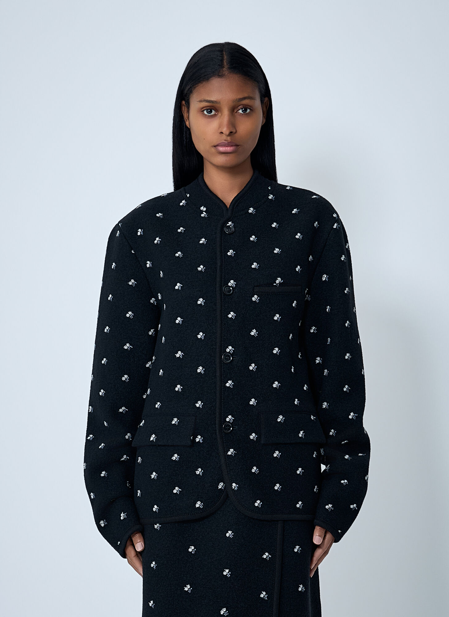 Rier Walker Flower Jacket In Black