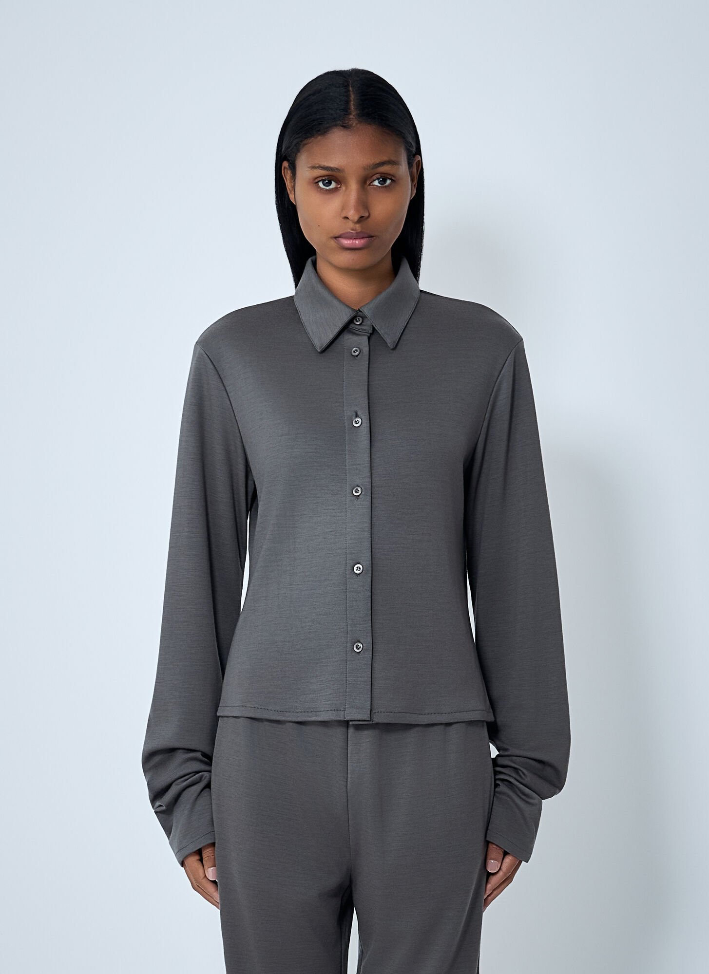 Rier Women's Grey Mini Polar Shirt - Woman Shirts L