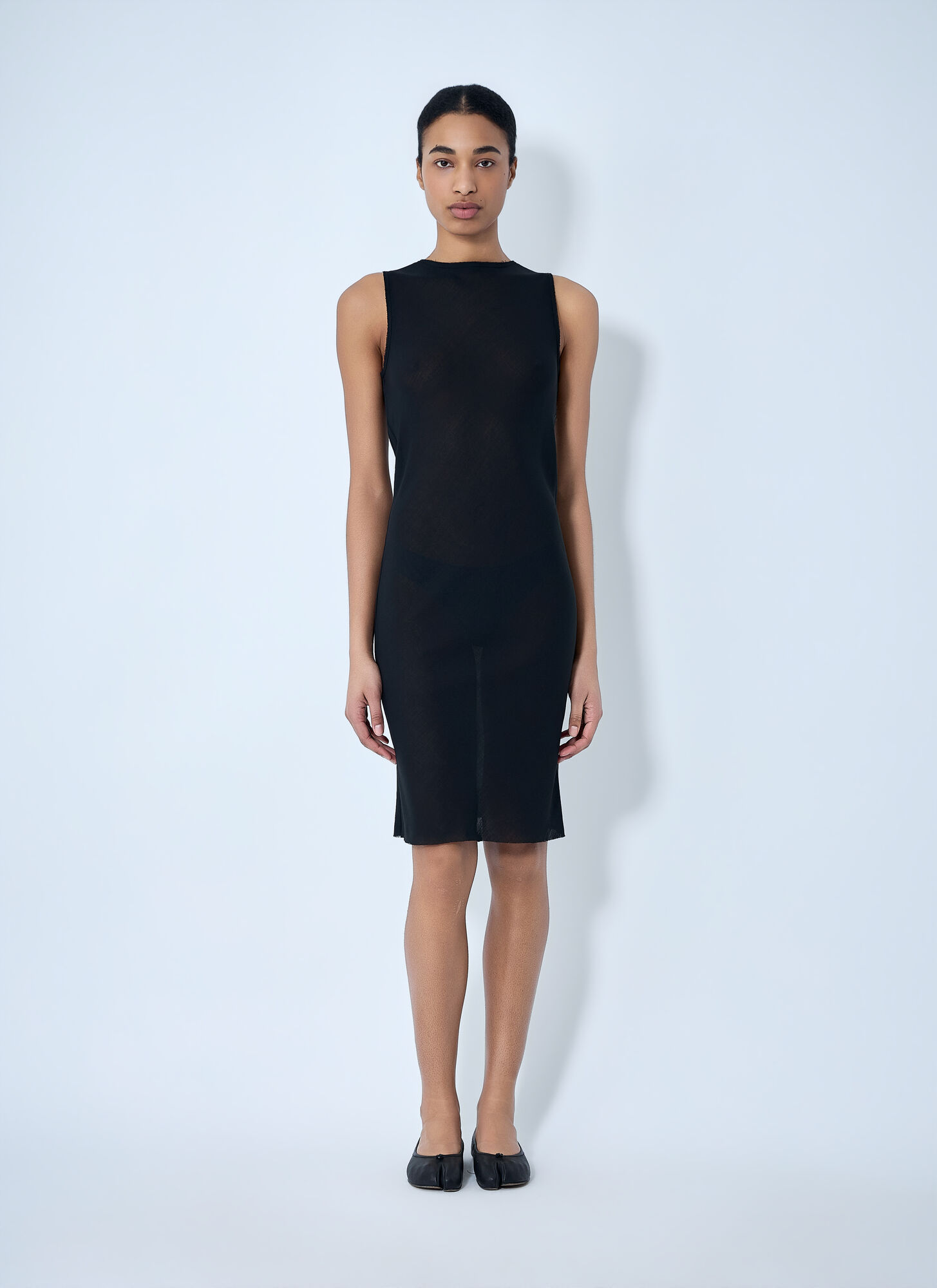  Rier Rier Sleeveless Mesh Midi Dress - Frau Kleider Black S 