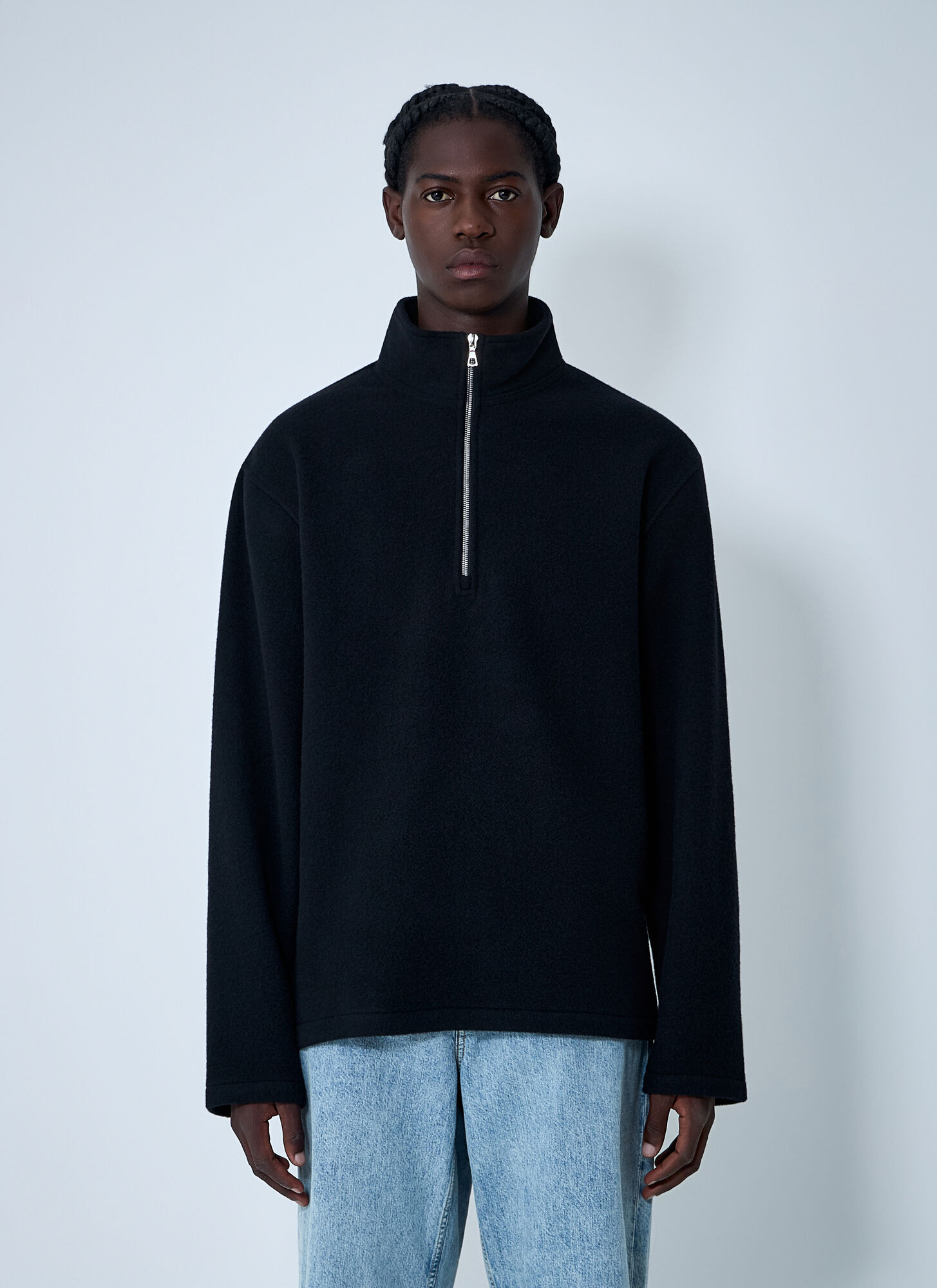 Rier Zip-Up Fleece Sweatshirt - Sweatshirts Black L