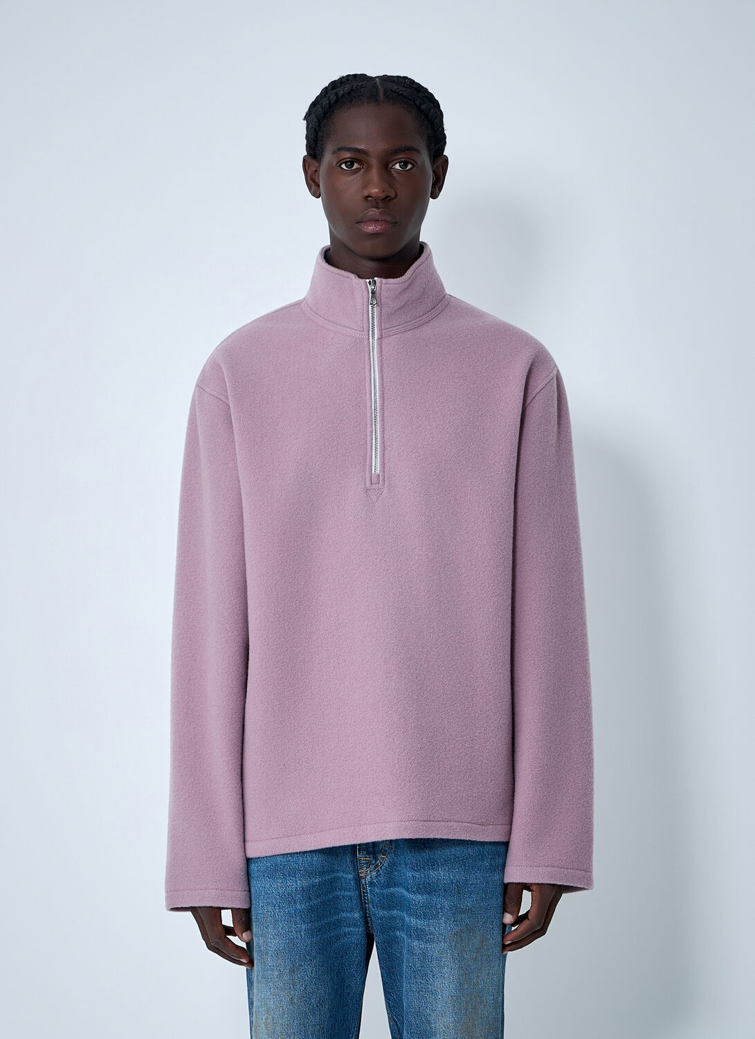 Rier Zip-up Fleece Sweatshirt In Pink