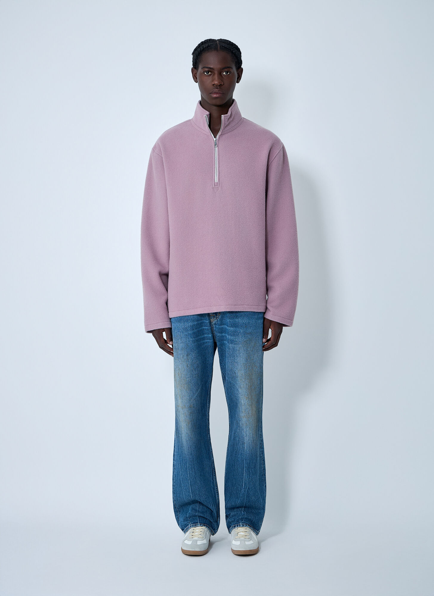  Rier Rier Zip-up Fleece Sweatshirt -  Sweatshirts Lilac M 