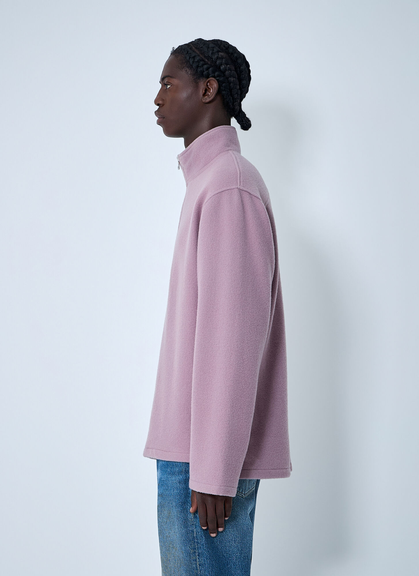  Rier Rier Zip-up Fleece Sweatshirt -  Sweatshirts Lilac M 