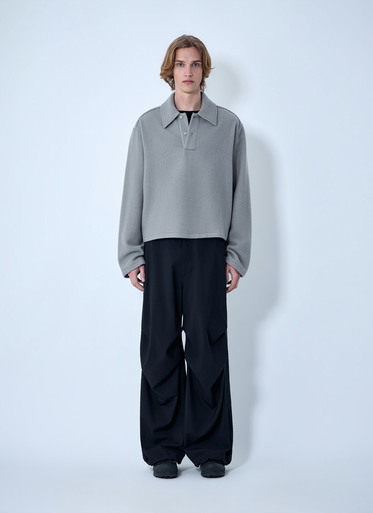  Rier Rier Oversized Polo Knit Jumper -  Polo Shirts Grey Xl 