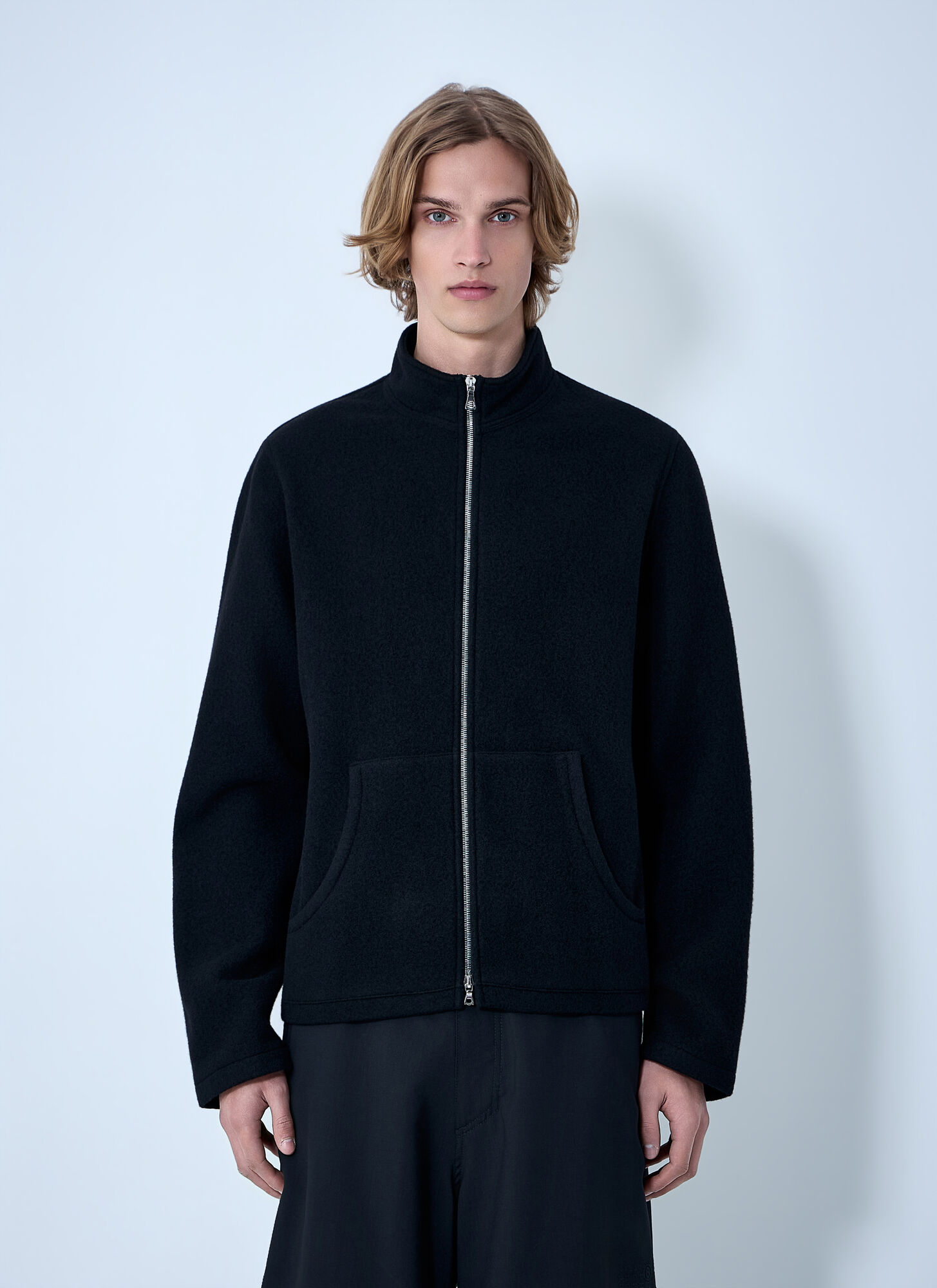 Rier Wool Zip-Up Jacket - Jackets Black M
