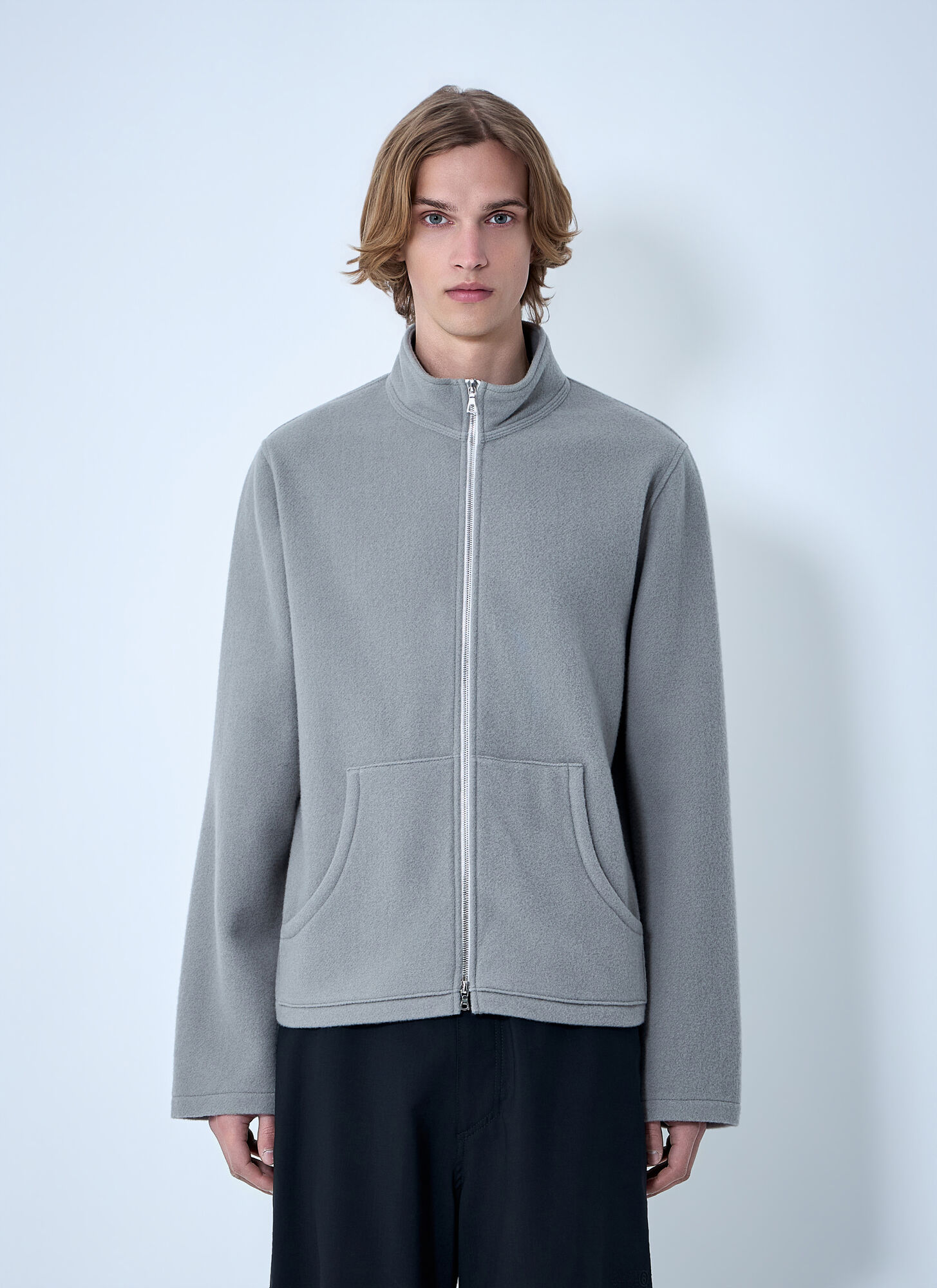 Rier Unisex Grey Full-Zip Fleece Jacket - Jackets Xl
