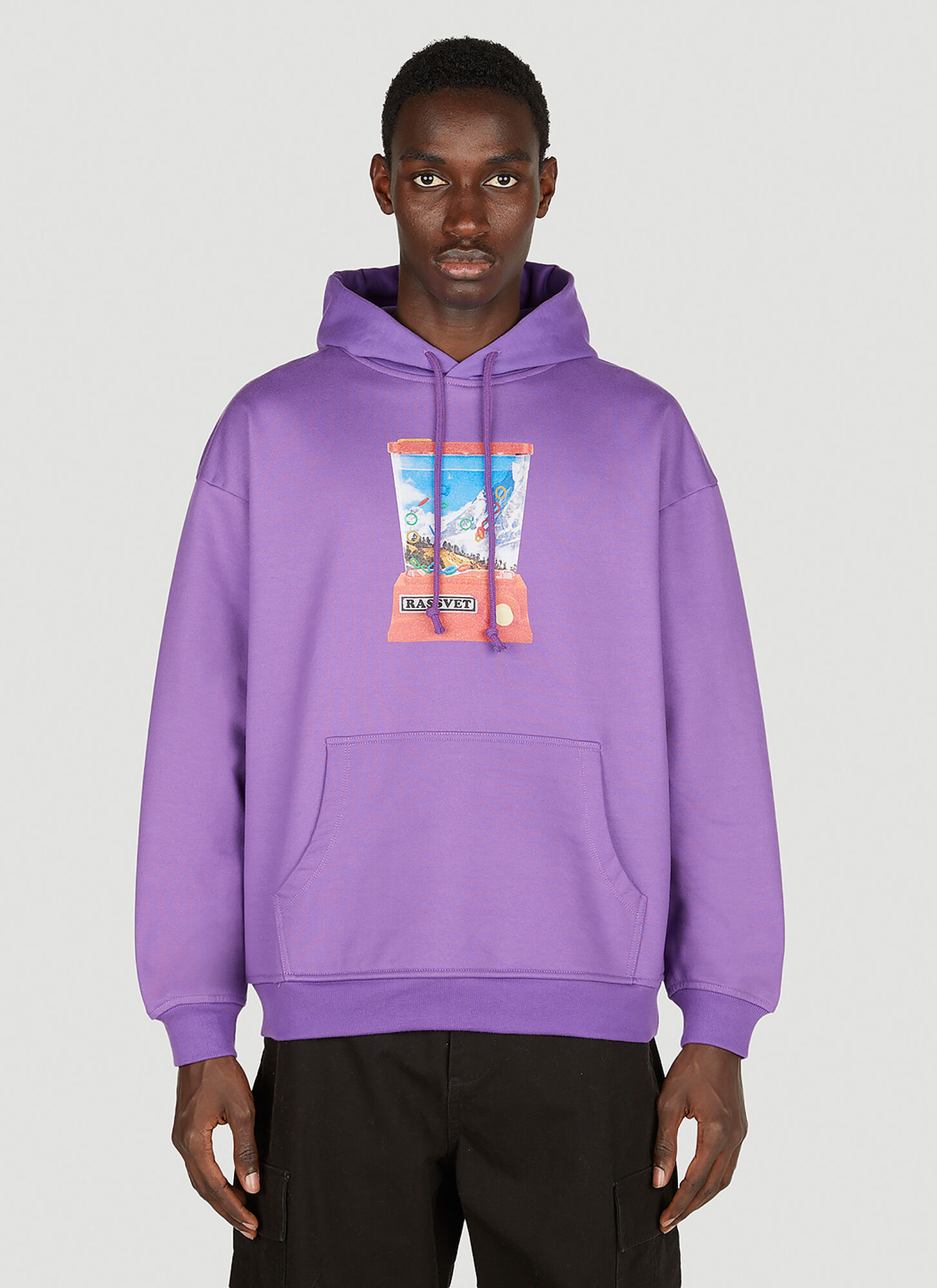 Rassvet Men's Purple Waterful Ring Hooded Sweatshirt - Man Sweatshirts S