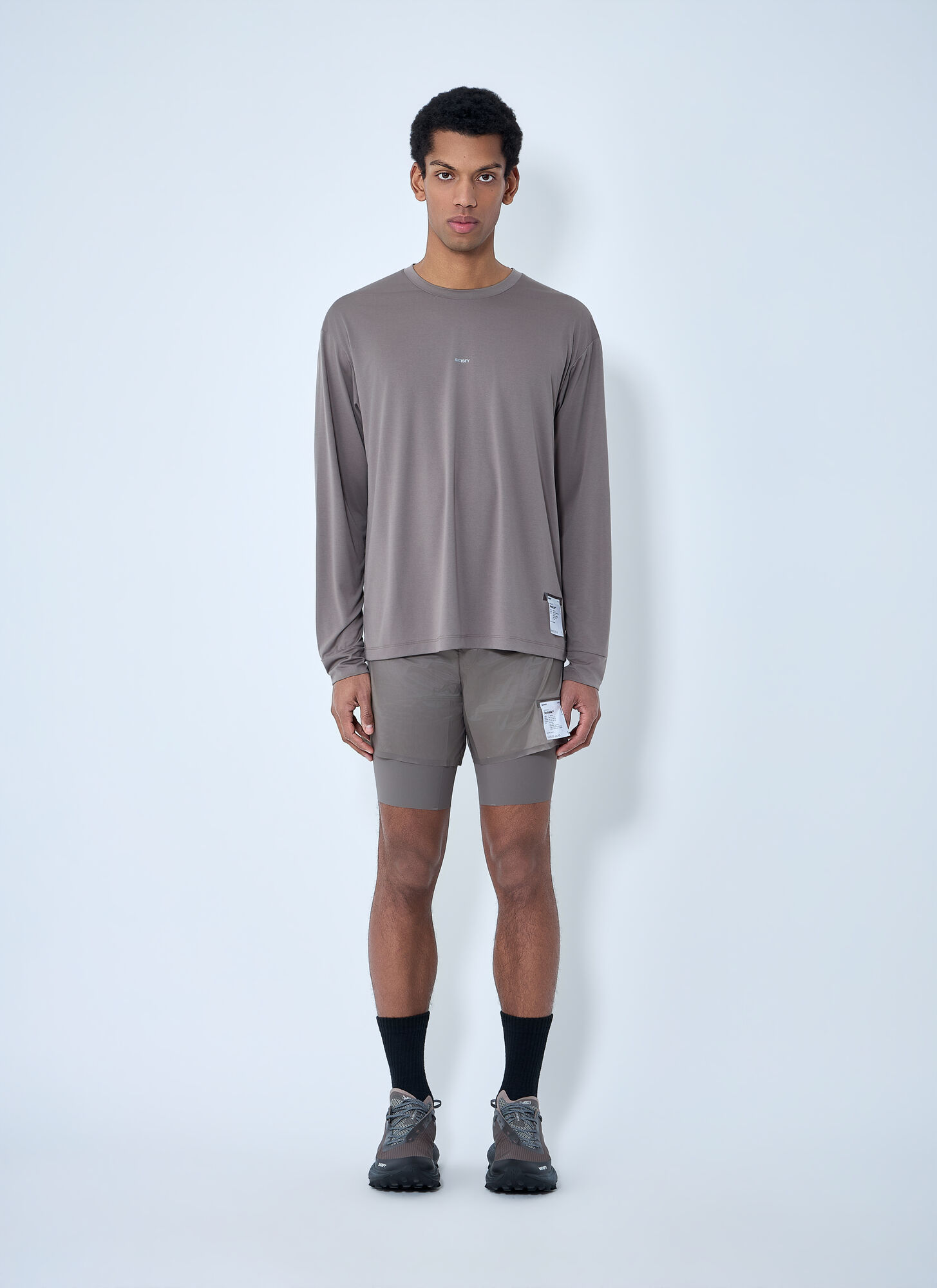  Satisfy Satisfy Long Sleeve Performance Shirt - Man Tops Brown Xl 