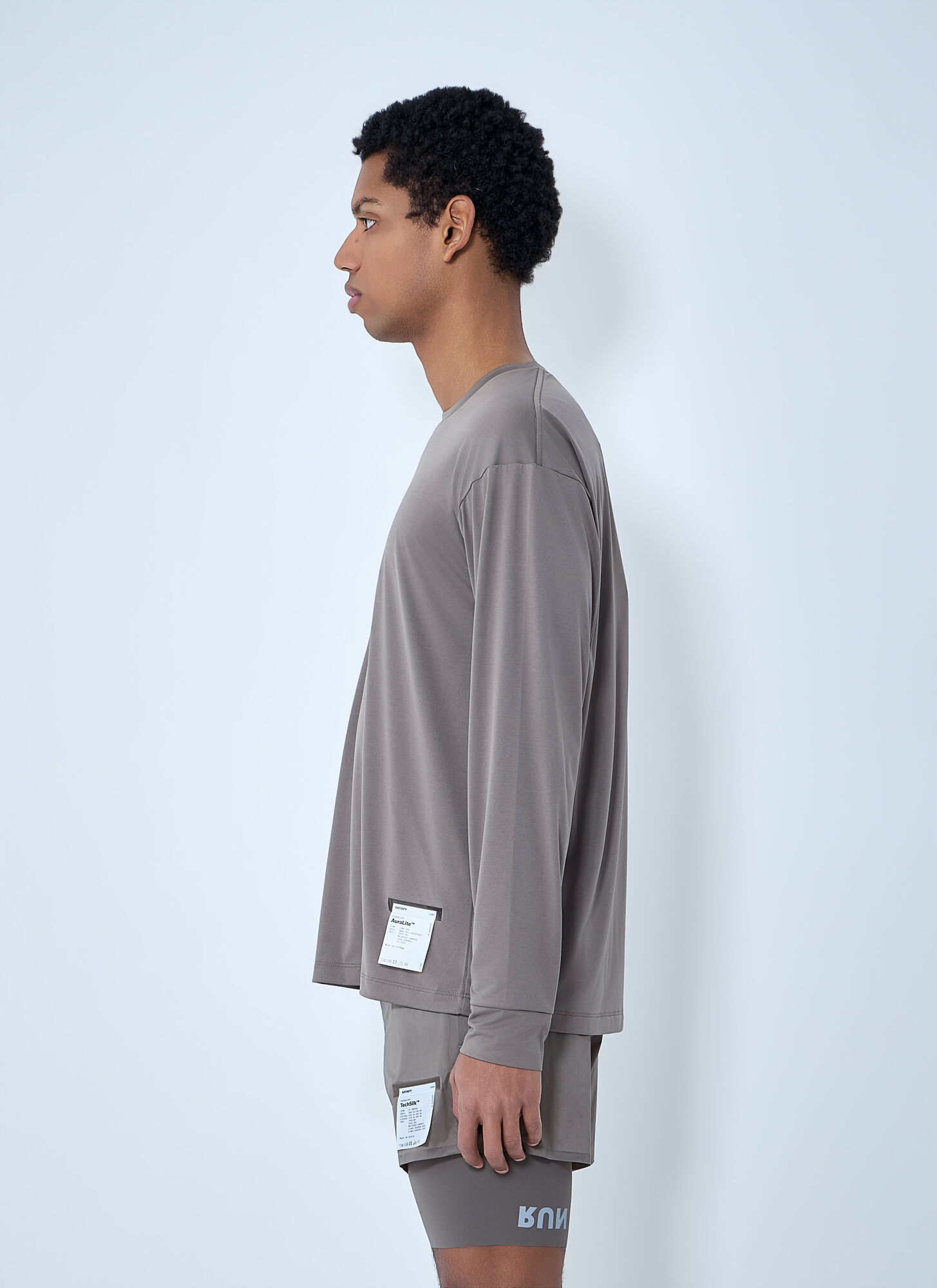 Satisfy Satisfy Long Sleeve Performance Shirt - Man Tops Brown Xl 