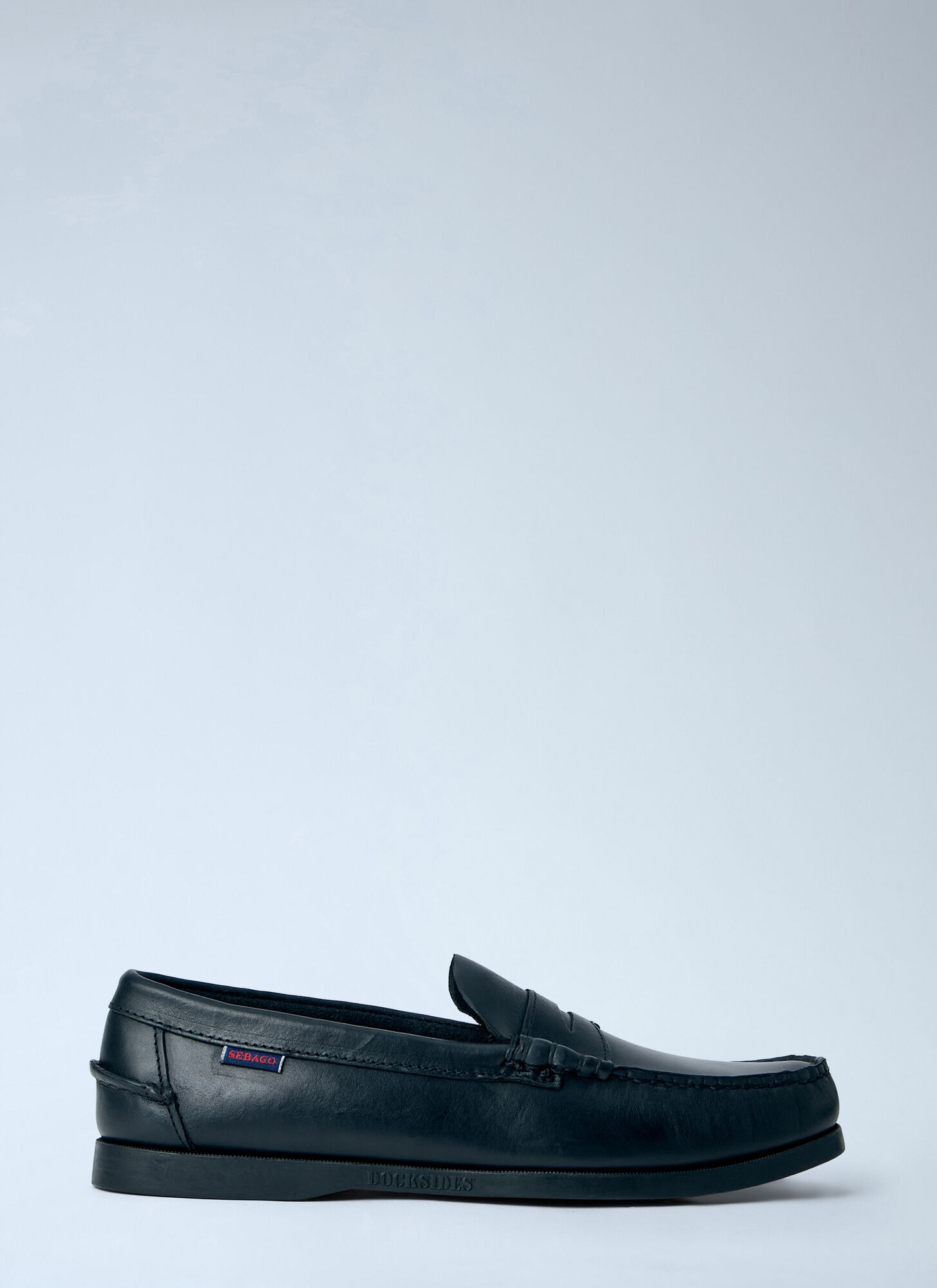 Sebago Men's Black Dolphin Waxed Loafers - Man Loafers Us - 08.5
