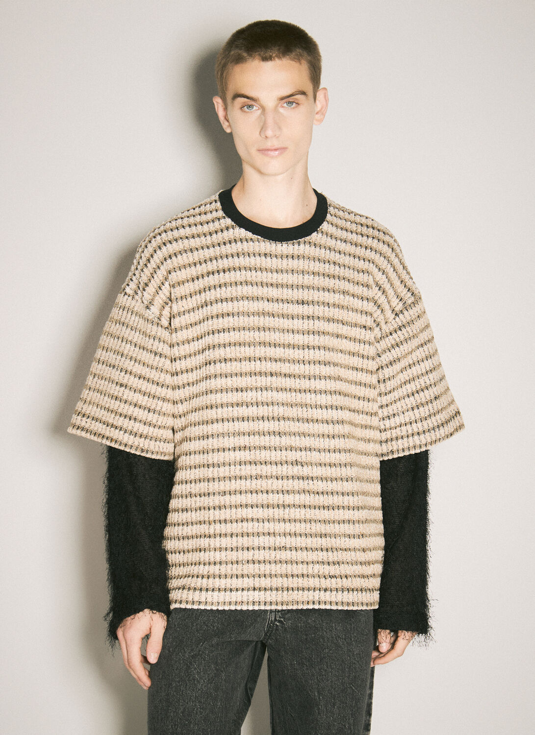 SONG FOR THE MUTE DOUBLE-LAYERED SLEEVES SWEATER