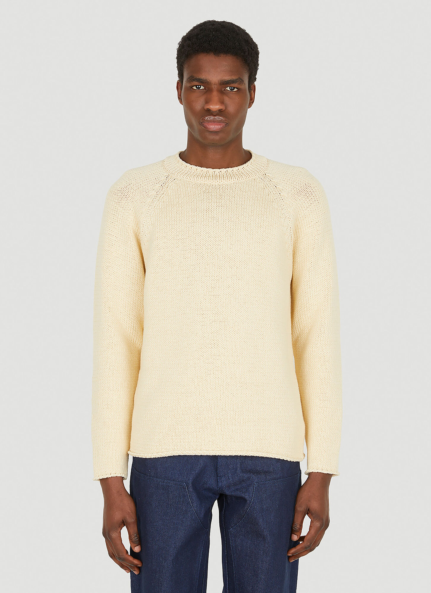 Sky High Farm Unisex Cream Logo Embroidered Sweater - Knitwear Xxl