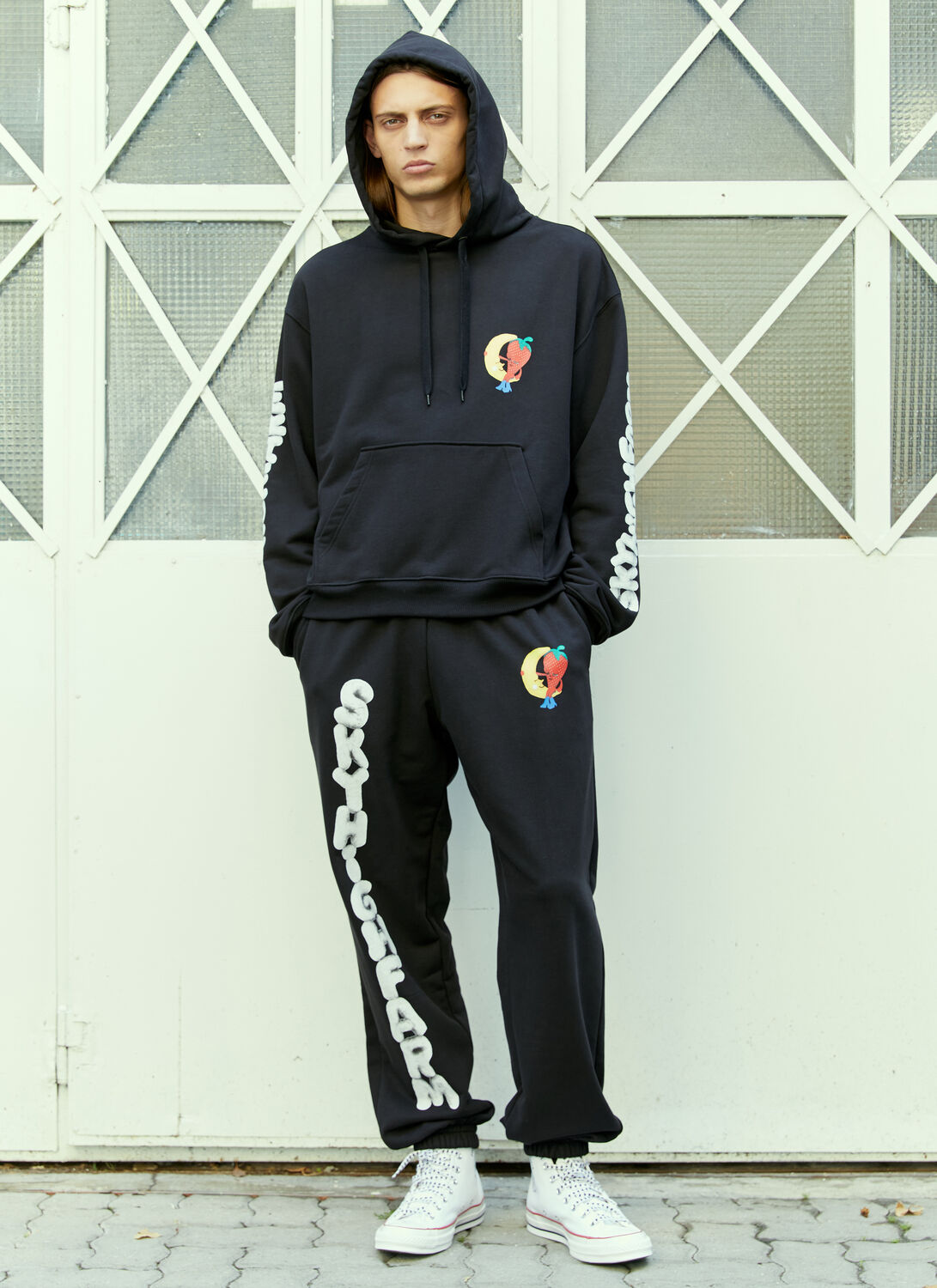 Shop Sky High Farm Workwear Graphic Print Track Pants In Black