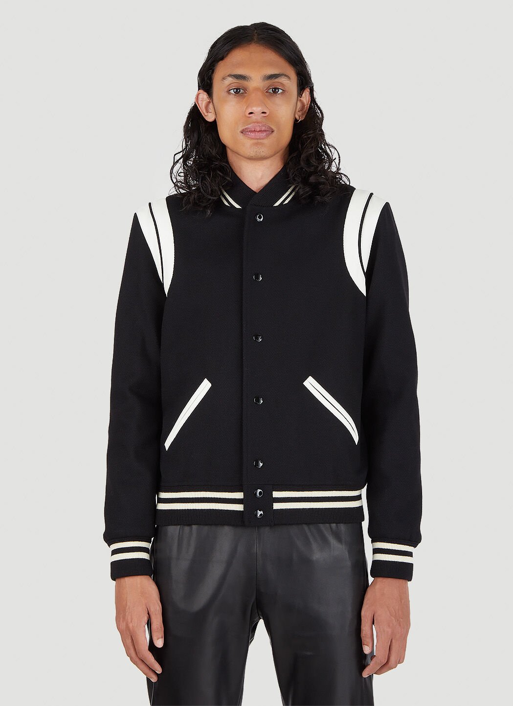 【関税&送料込】Saint Laurent Teddy Bomber Jacket Saint Laurent Teddy Jacket in Satin | Saks Fifth Avenue