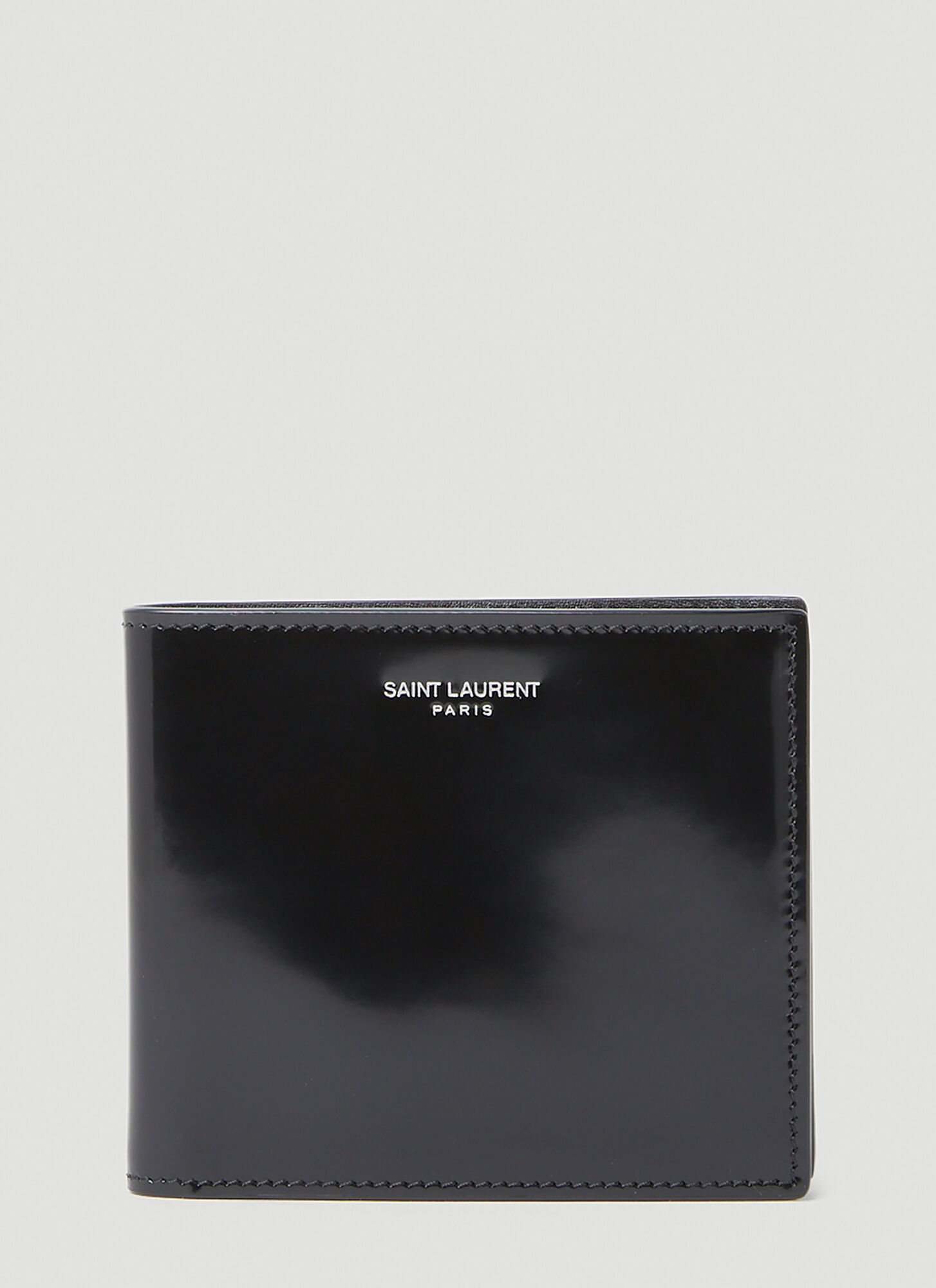 Saint Laurent Patent Bi-fold Wallet In Black