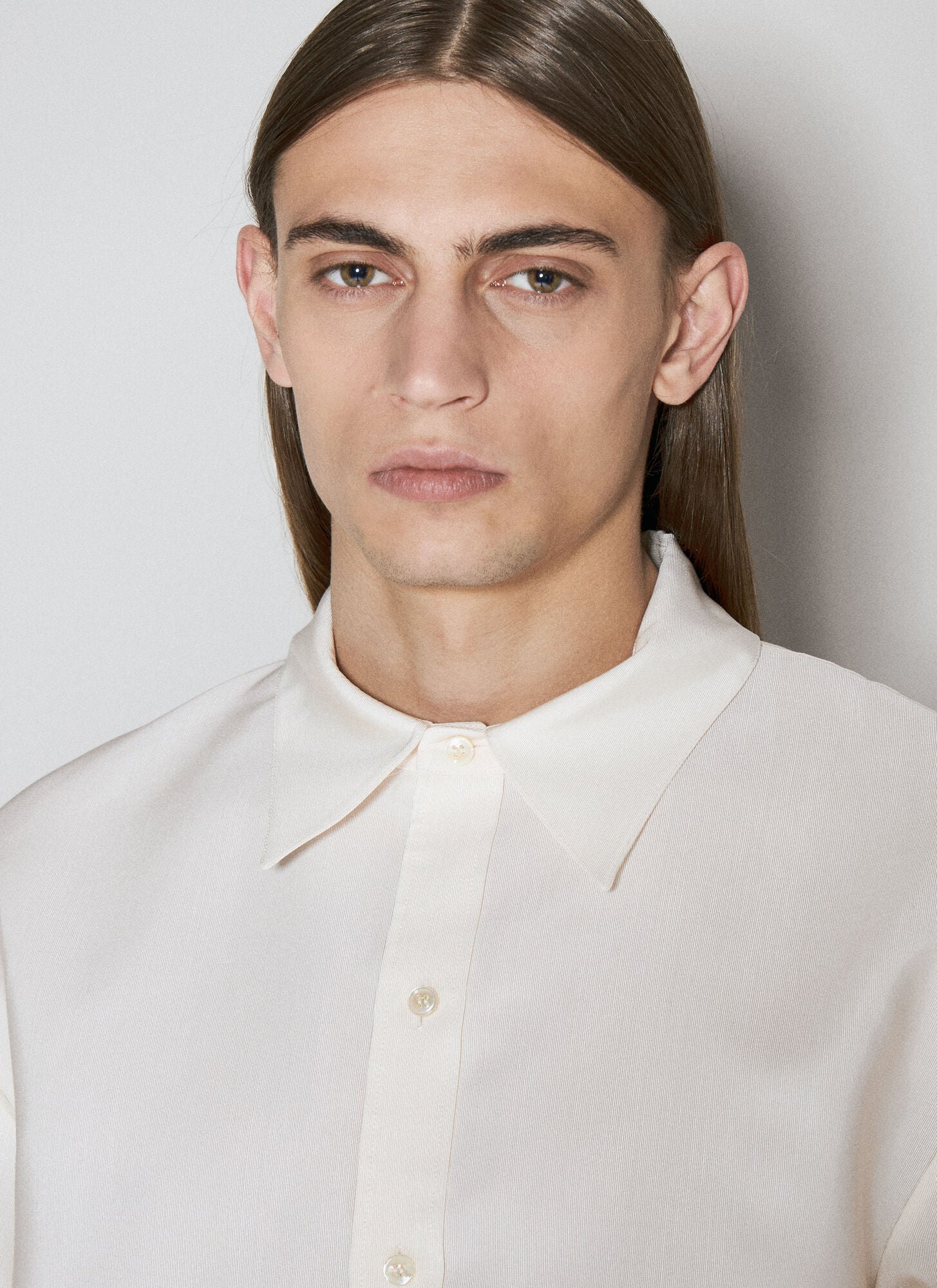  Saint Laurent Saint Laurent Faille Overshirt - Mann Hemden White One Size 