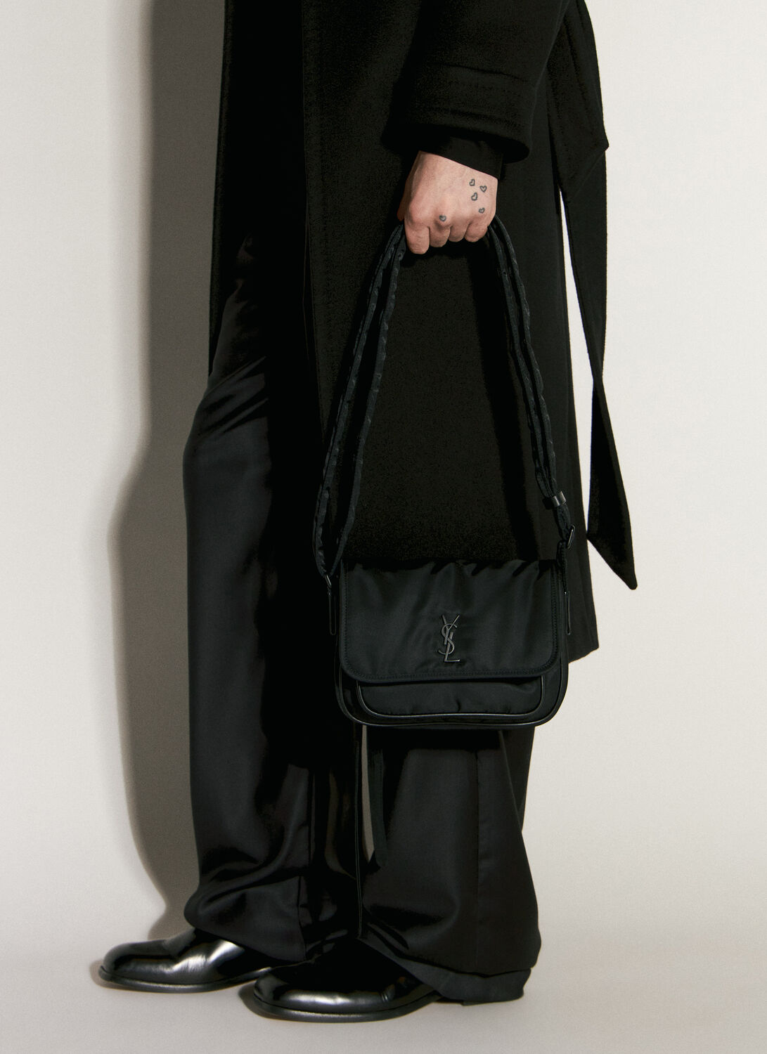 Shop Saint Laurent Niki Small Messenger Bag In Black