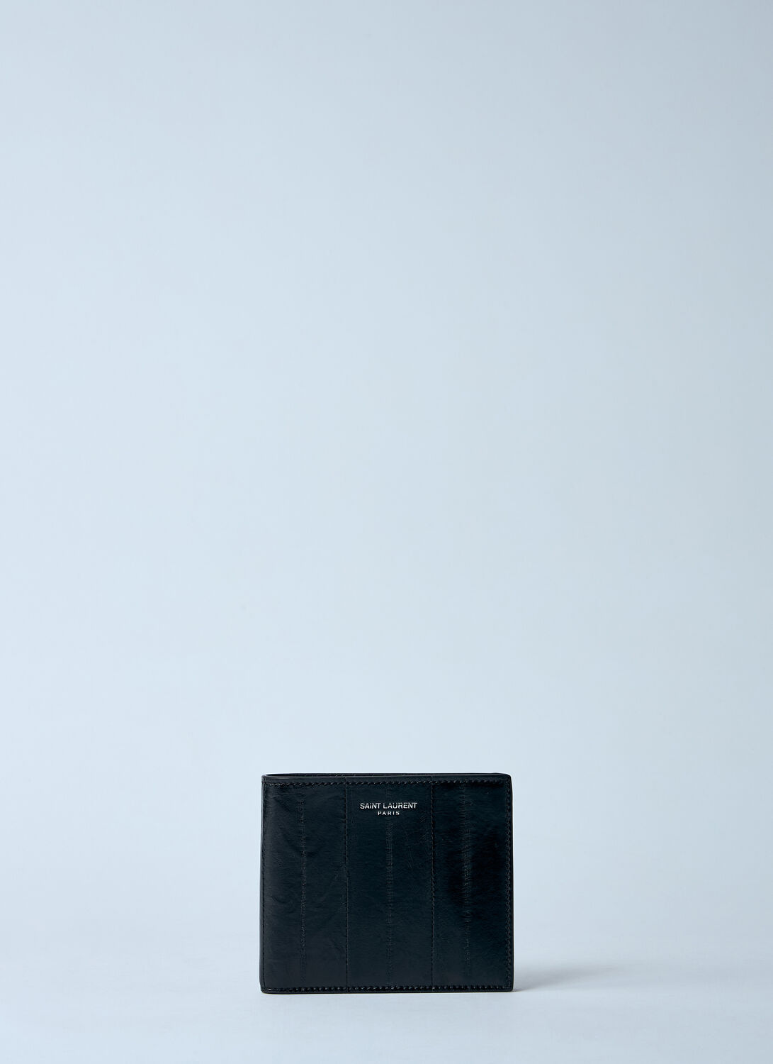 Saint Laurent Leather Logo Motif Bi-fold Wallet In Brown