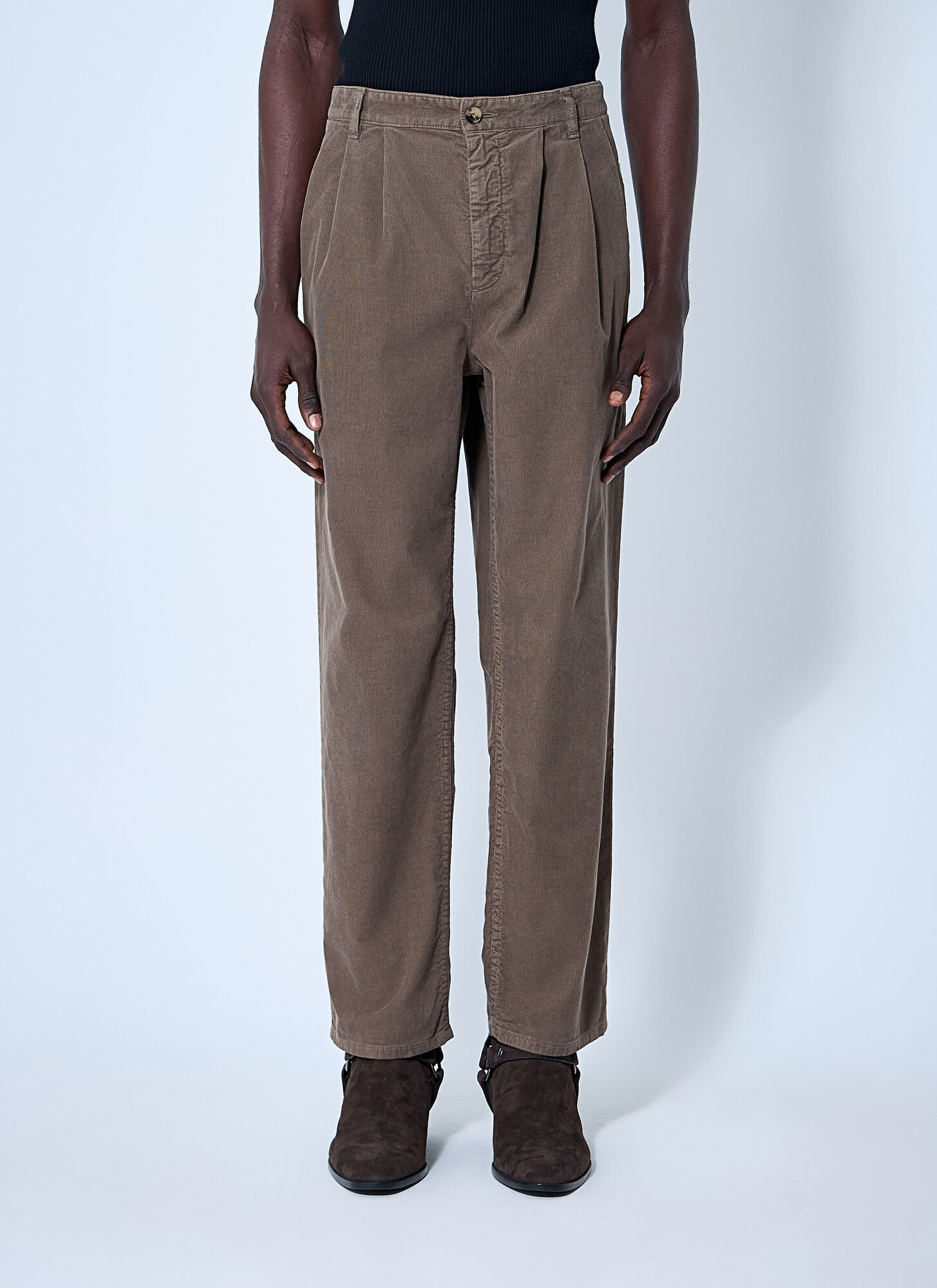 Saint Laurent Men Corduroy Pants In Beige