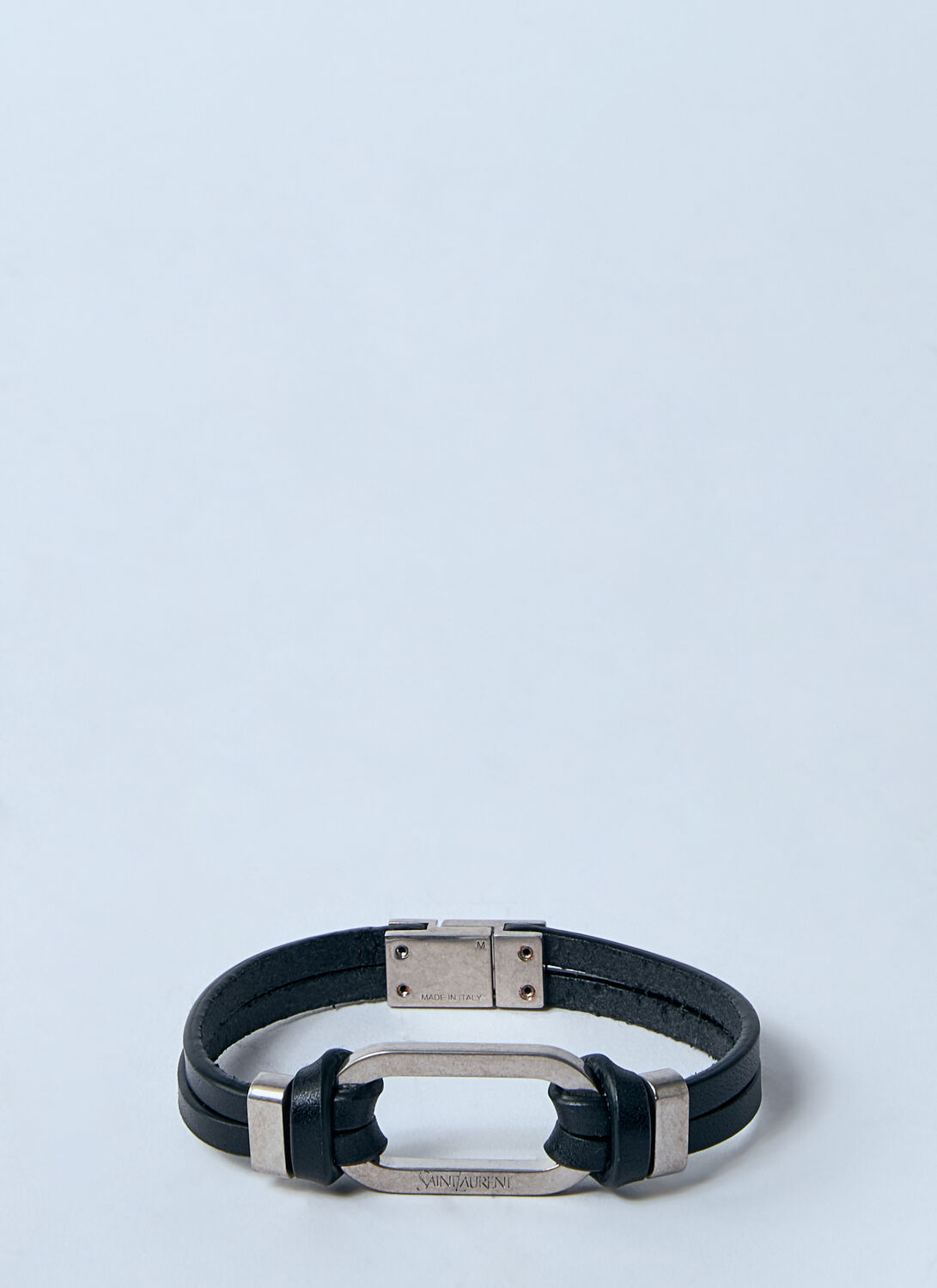Saint Laurent Oval Ring Bracelet In Black