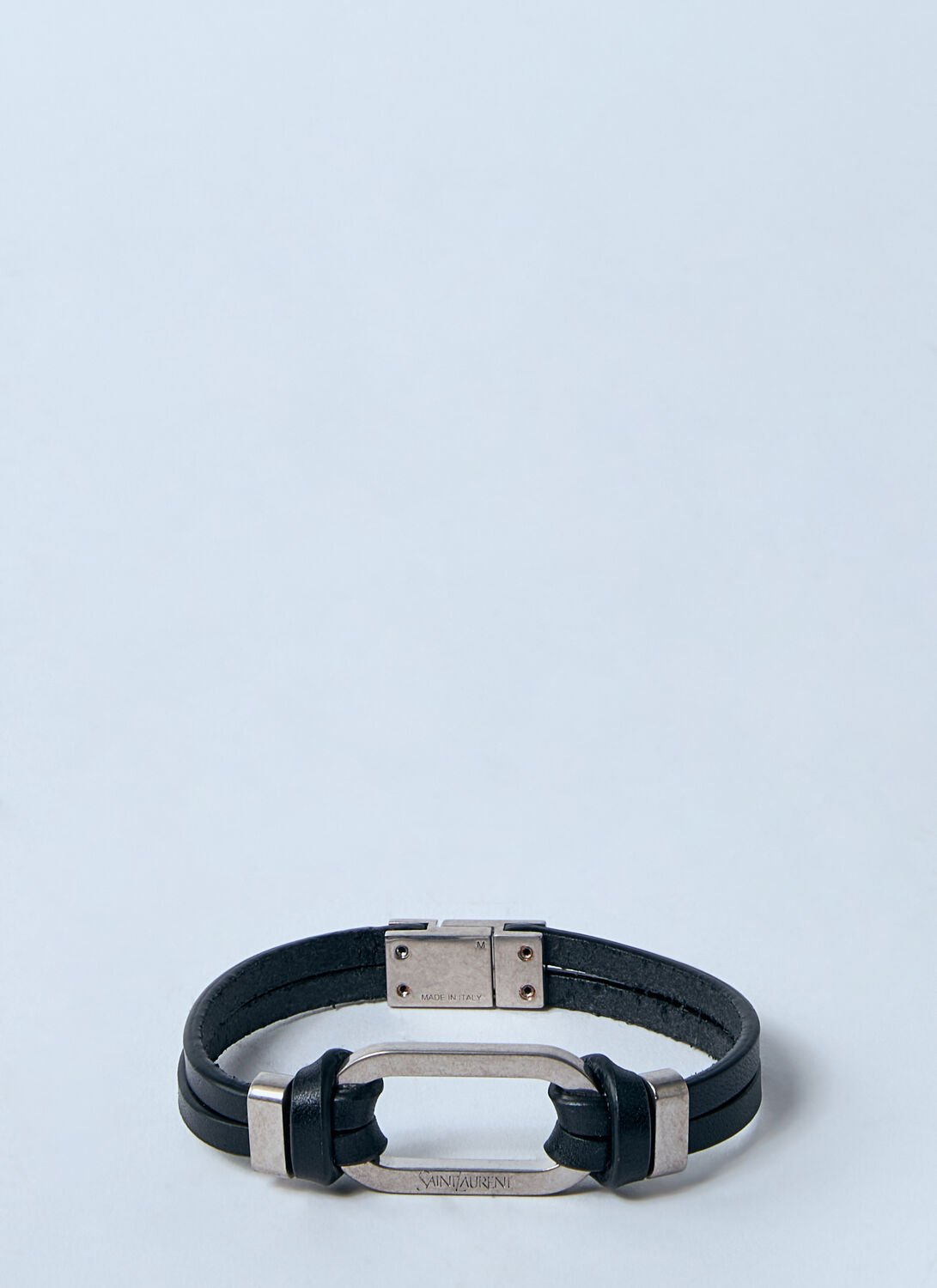 Saint Laurent Oval Ring Bracelet In Black
