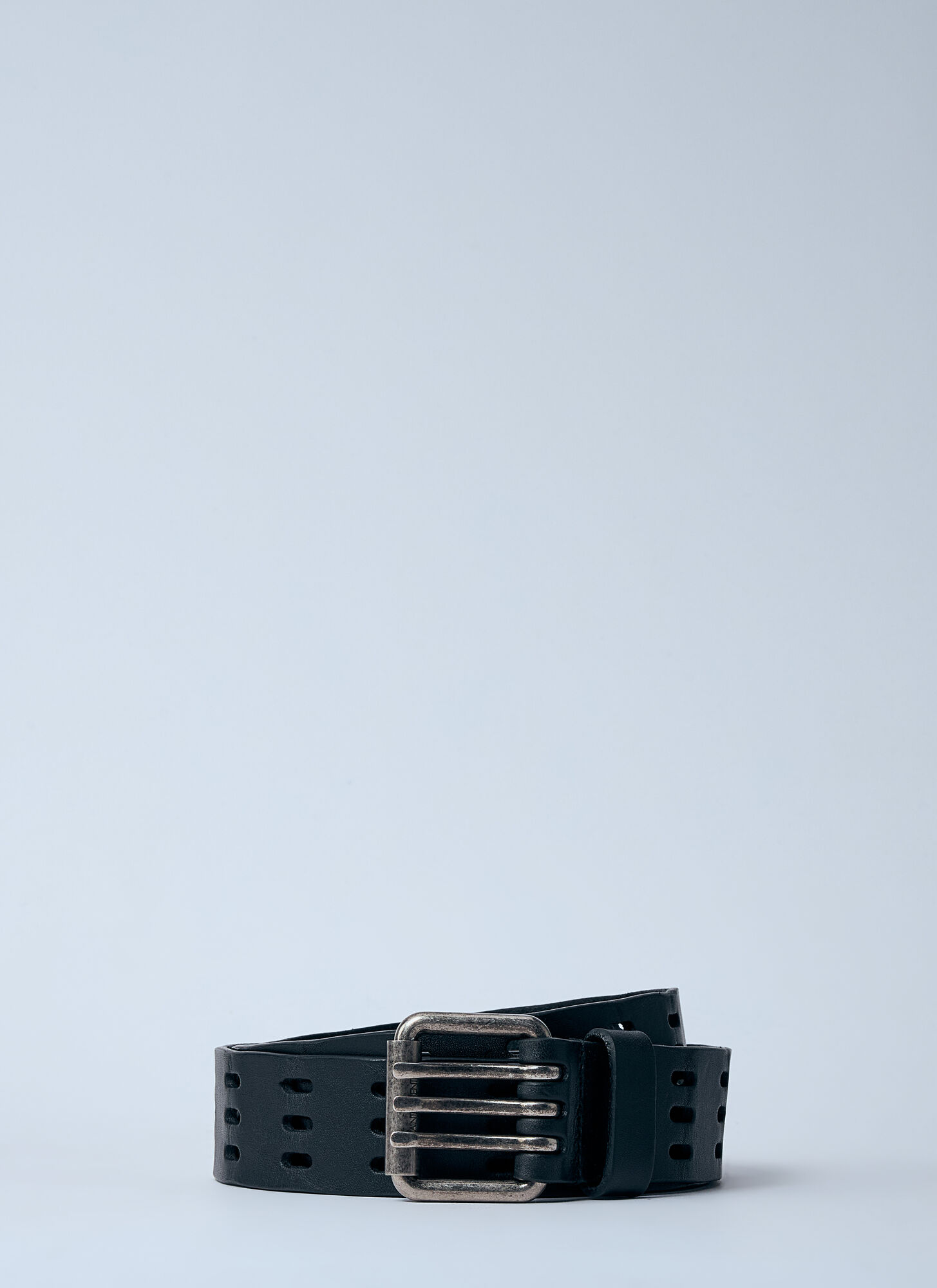 Saint Laurent Leather Motorcycle Belt In Brown