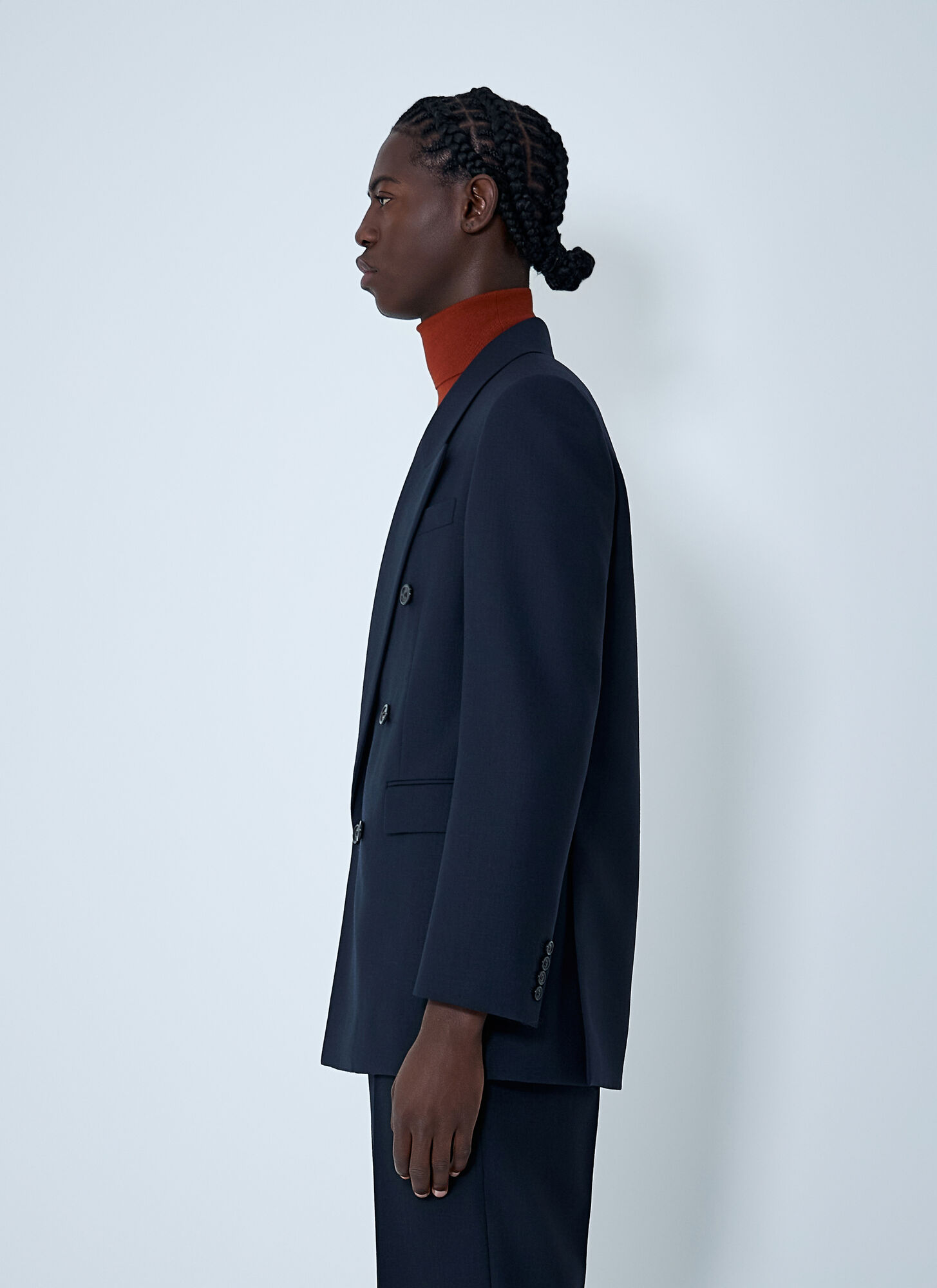  Saint Laurent Saint Laurent Wool Double-breasted Blazer - Mann Blazers Navy Eu - 50 